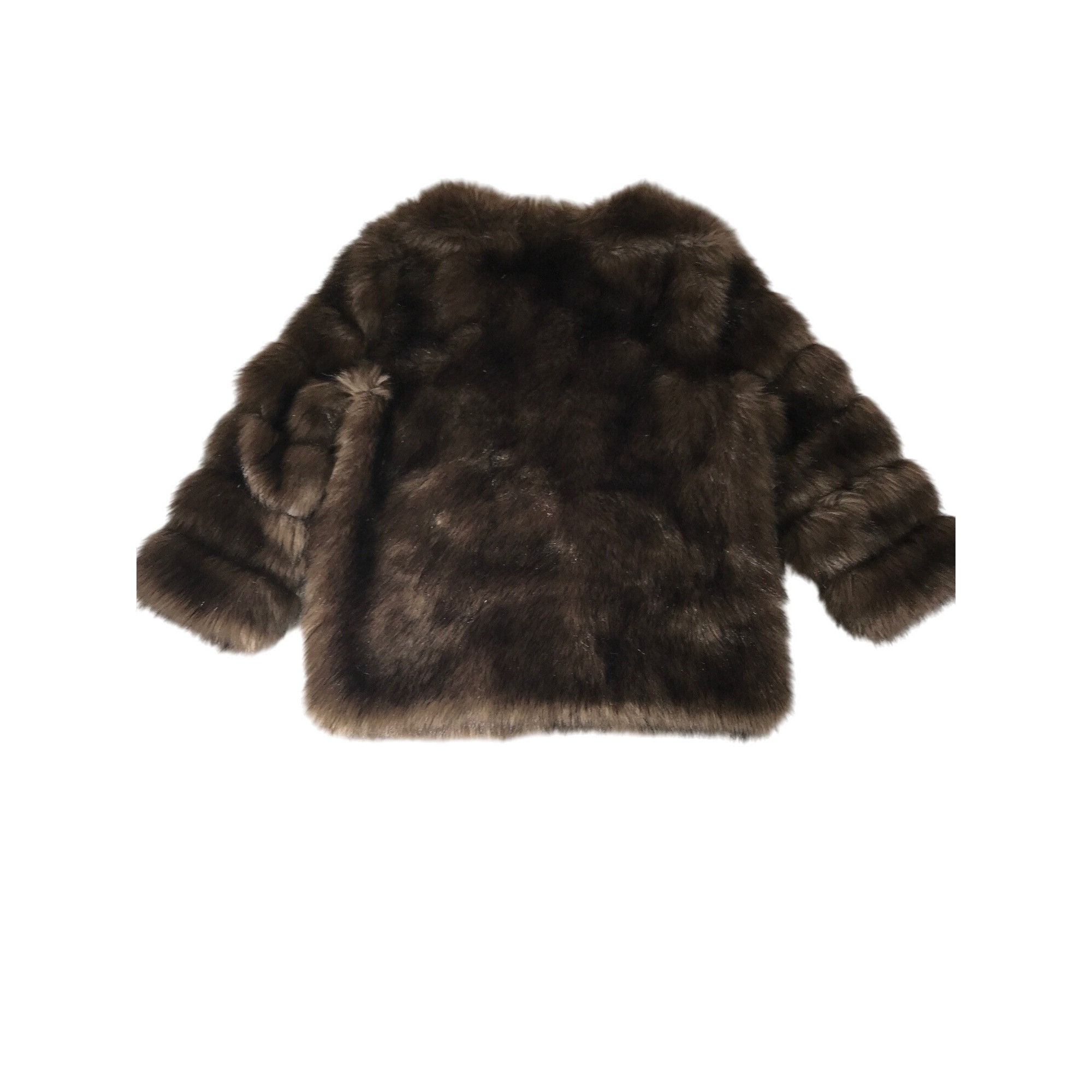 Vintage La Fiorentina Women's Luxurious Brown Faux Fur Winter Jacket Size L / US 10 / IT 46 - 3 Thumbnail