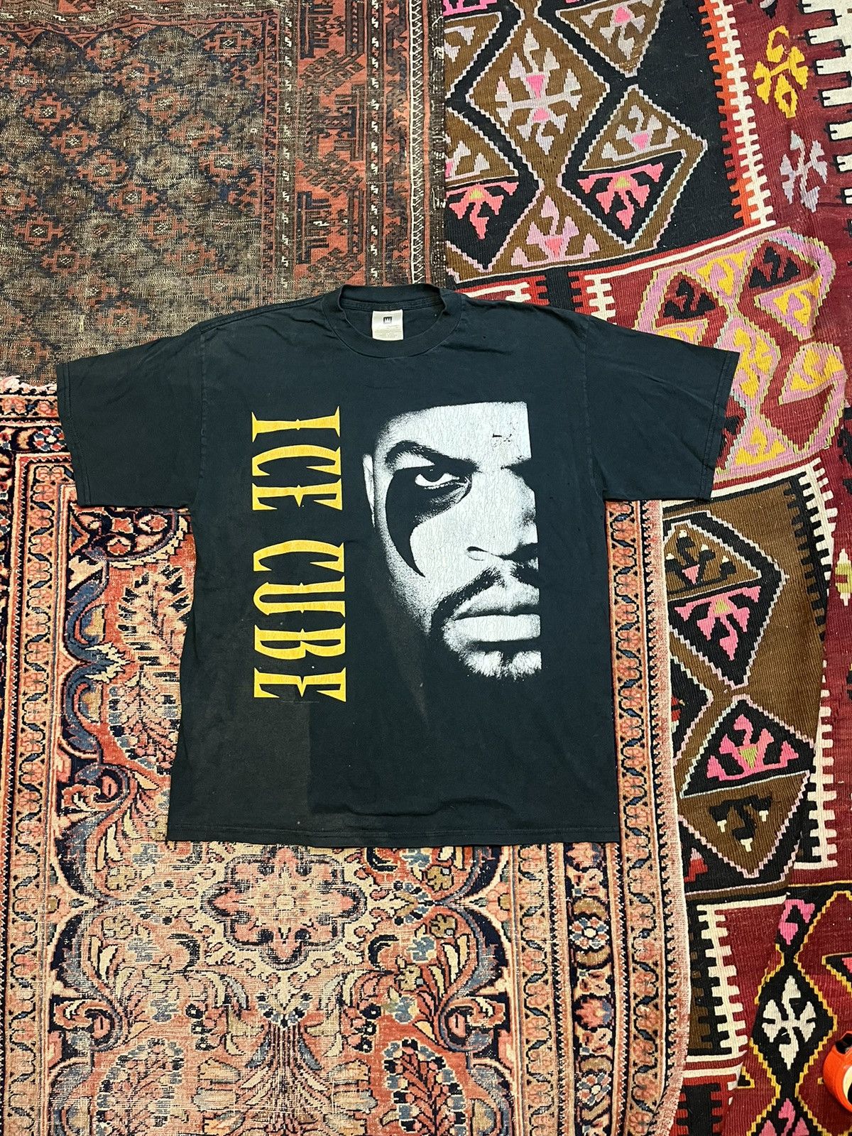 image of Rap Tees x Vintage 1990’S Ice Cube Rap Tee in Black, Men's (Size XL)