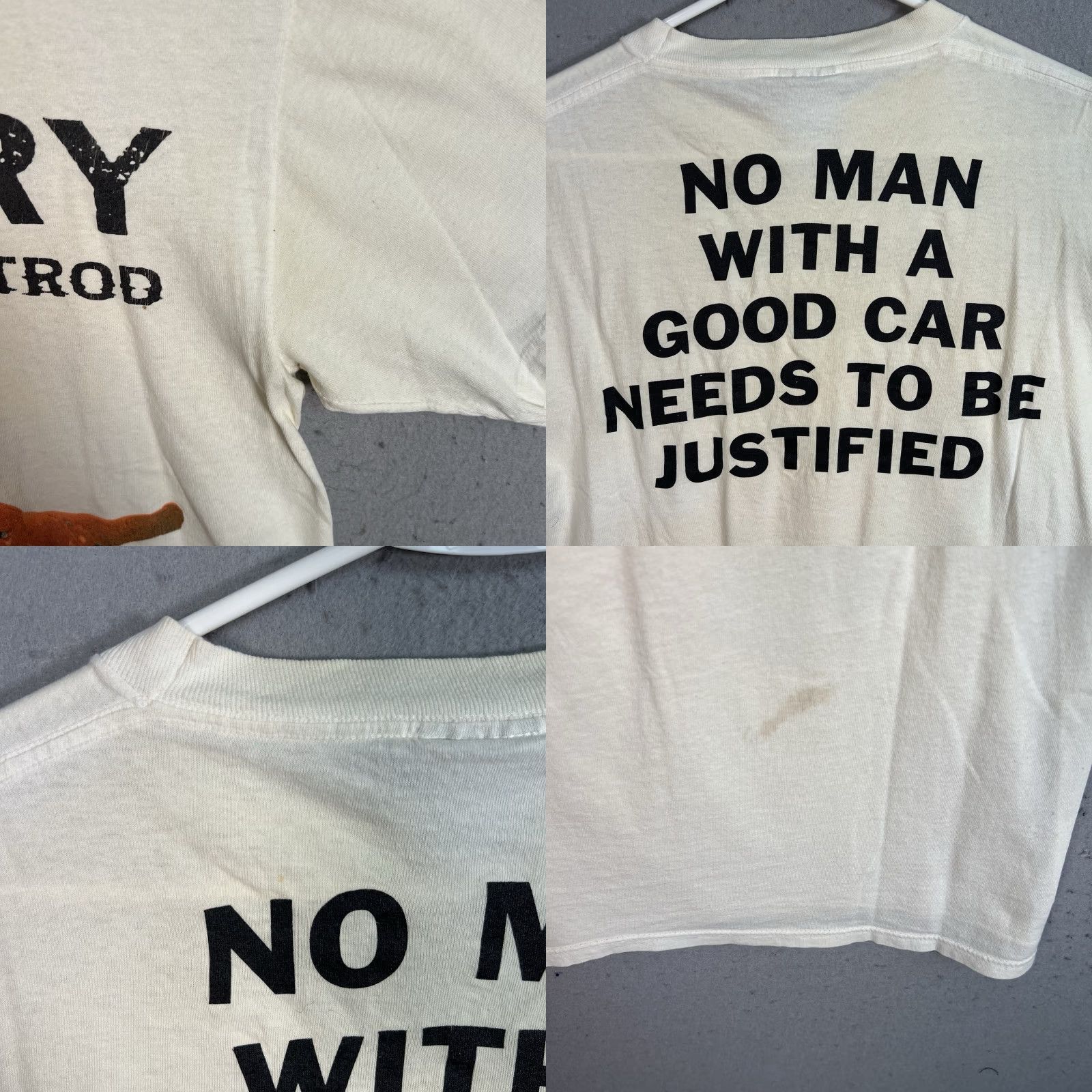 Vintage VINTAGE Ministry Band Jesus Built My Hotrod Shirt Adult Large White Mens Size US L / EU 52-54 / 3 - 9 Thumbnail