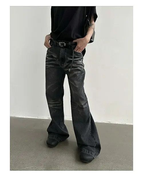 Jean VIBE washed faded flared grunge baggy yuppie jeans Size US 30 / EU 46 - 4 Thumbnail