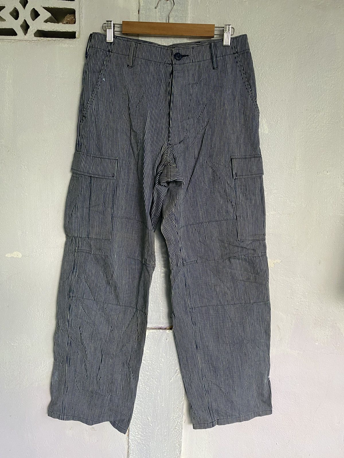 Octopus Octopus Army Cargo Blue Stripes Multiple Pocket Pants Size US 30 / EU 46 - 1 Thumbnail