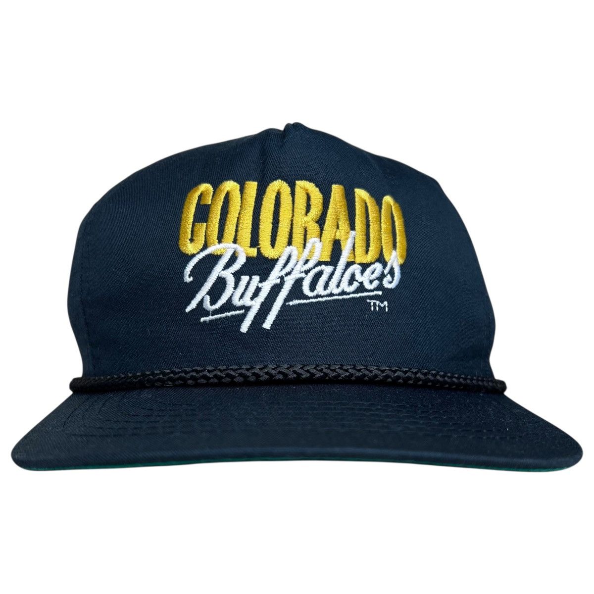 1980s NCAA Colorado Buffaloes Black Embroidered Strap Back