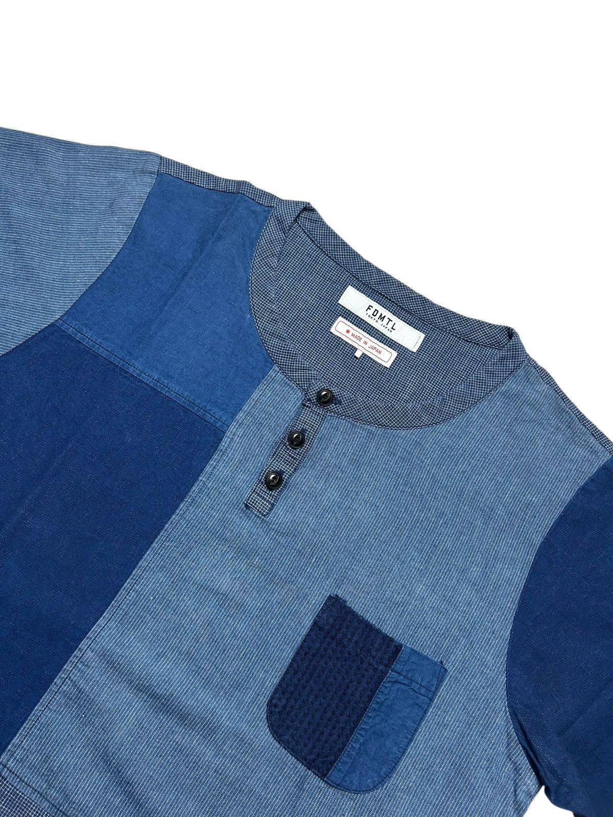 FDMTL FDMTL TOKYO fundamental Pullover Patchwork Shirt Indigo Size US M / EU 48-50 / 2 - 5 Thumbnail