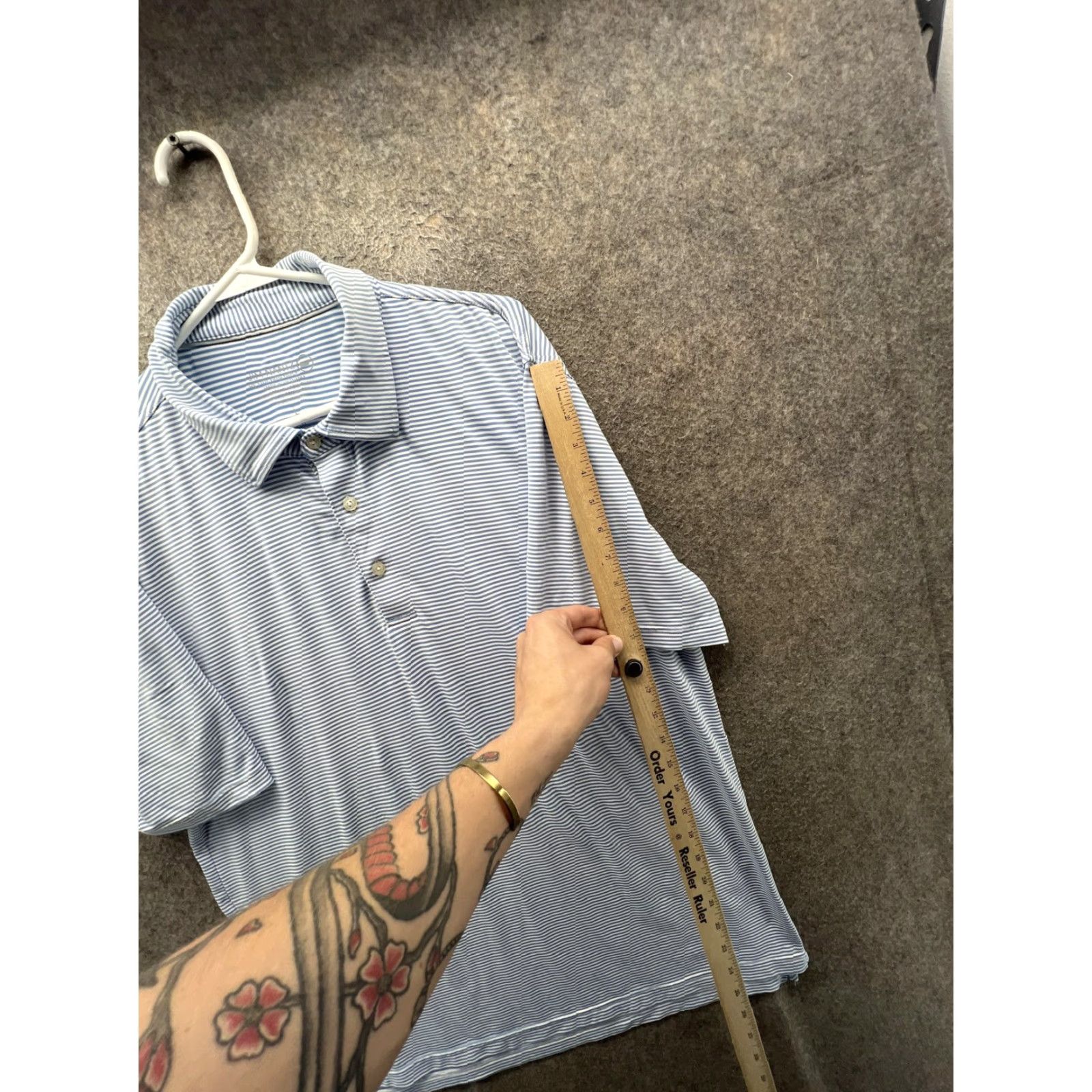 Vineyard Vines VINEYARD VINES Jim Nantz Polo Shirt Mens 2XL Blue Stripe Golf Performance Polo Short Sleeve Casual Shirt Mens 2XL Size US XXL / EU 58 / 5 - 5 Thumbnail