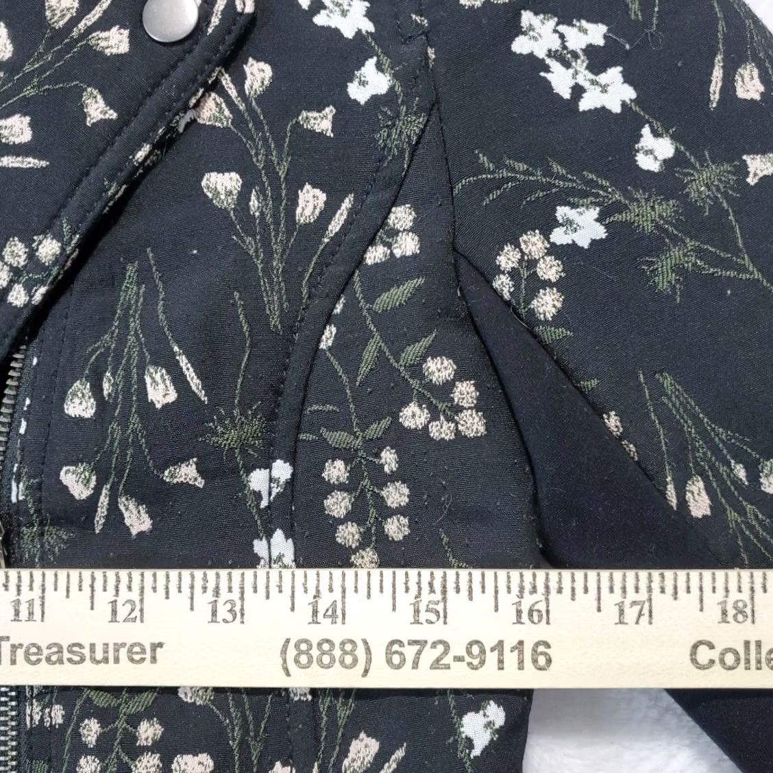 Loft Loft Outlet Blazer Women Black Green Floral Full Zip Denim Cotton Mid-Length Size 2 Style Blazer Regular Long Sleeve Office Casual Womens Size XS / US 0-2 / IT 36-38 - 4 Thumbnail