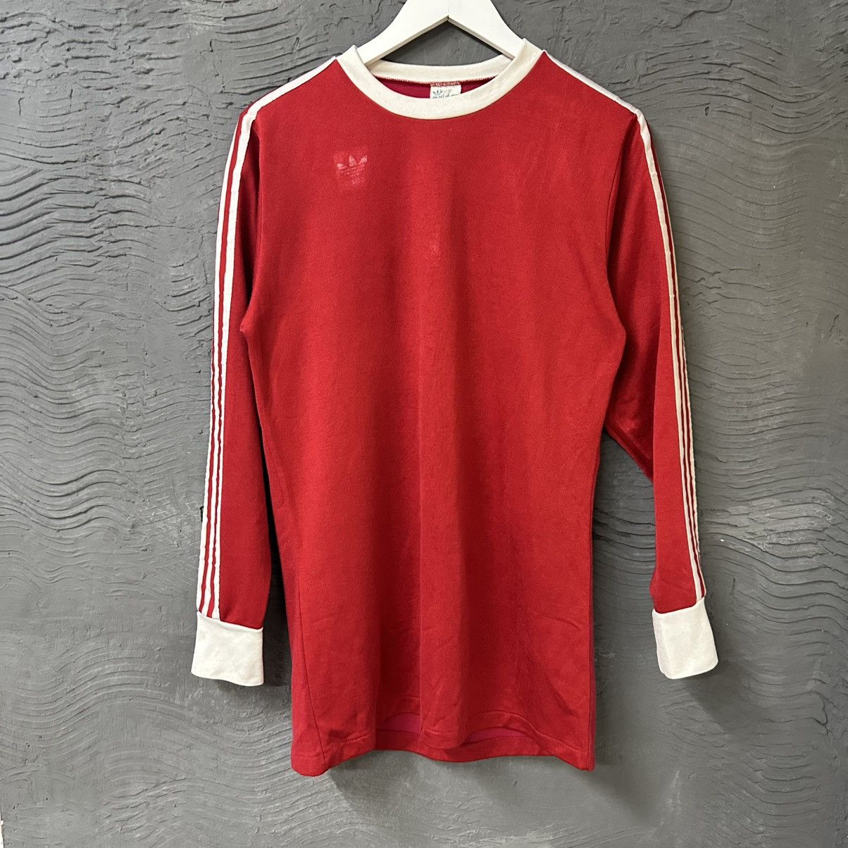 Rare Adidas Made In West Germany 70s 80s Long Sleeve Red