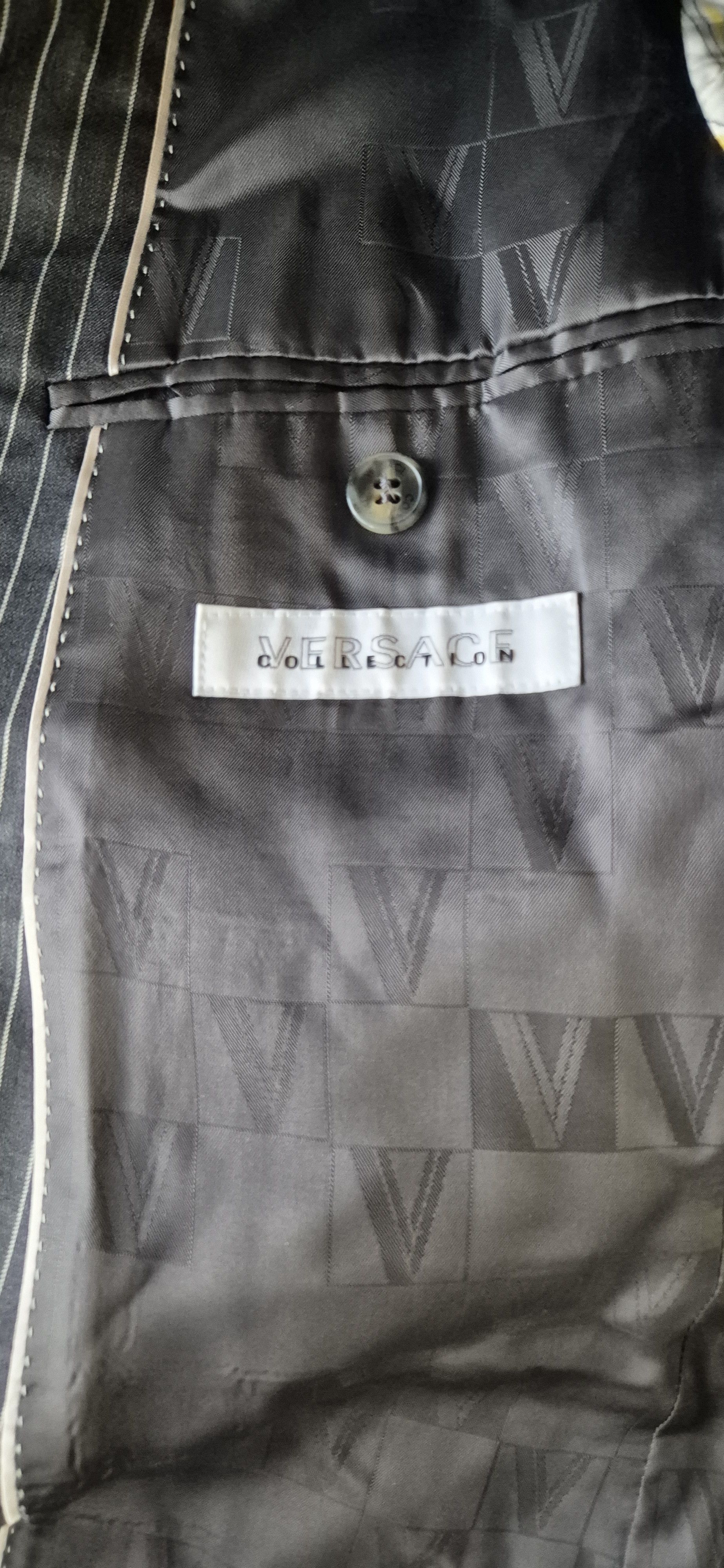 Versace Vintage Versace Pinstripe Suit Size 48R - 8 Thumbnail