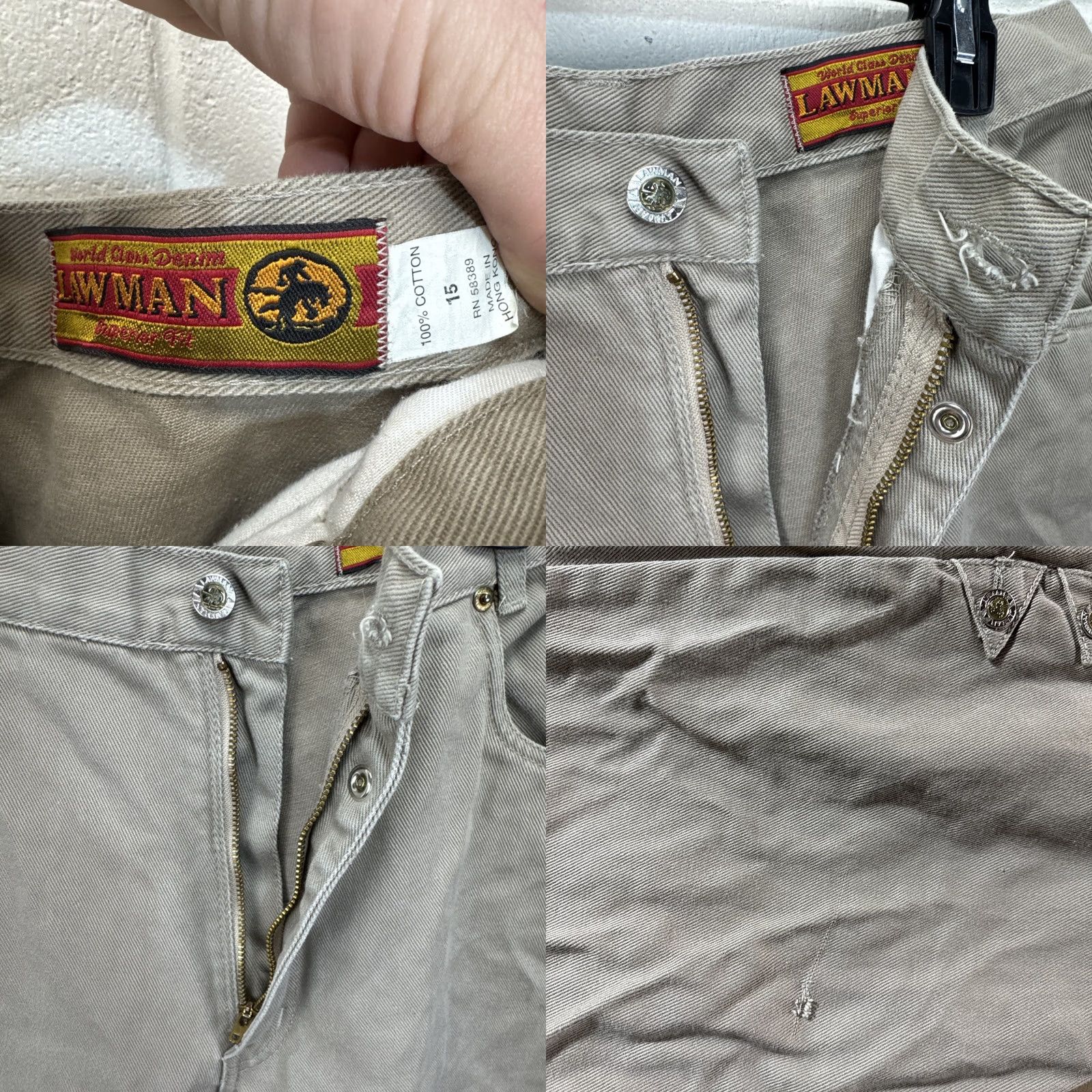 Denime VINTAGE Lawman Western Bootcut Jeans Womens Size 15 Beige Denim 32" Waist 35" Inseam Size 36" / US 14 / IT 50 - 10 Thumbnail