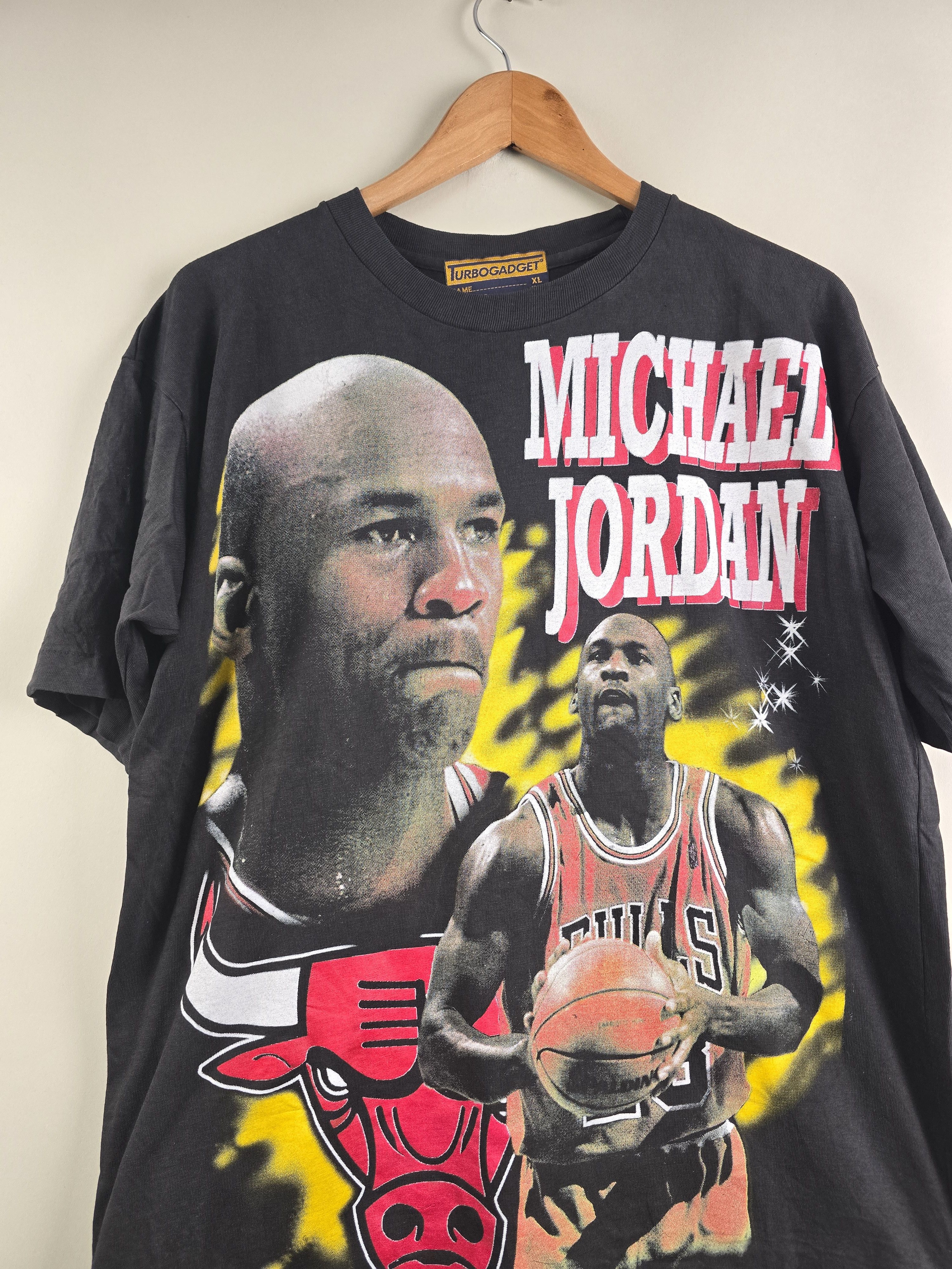NBA × Vintage 90s Michael Jordan NBA Rap Tee XL 22" 27.5" Size US XL / EU 56 / 4 - 2 Thumbnail