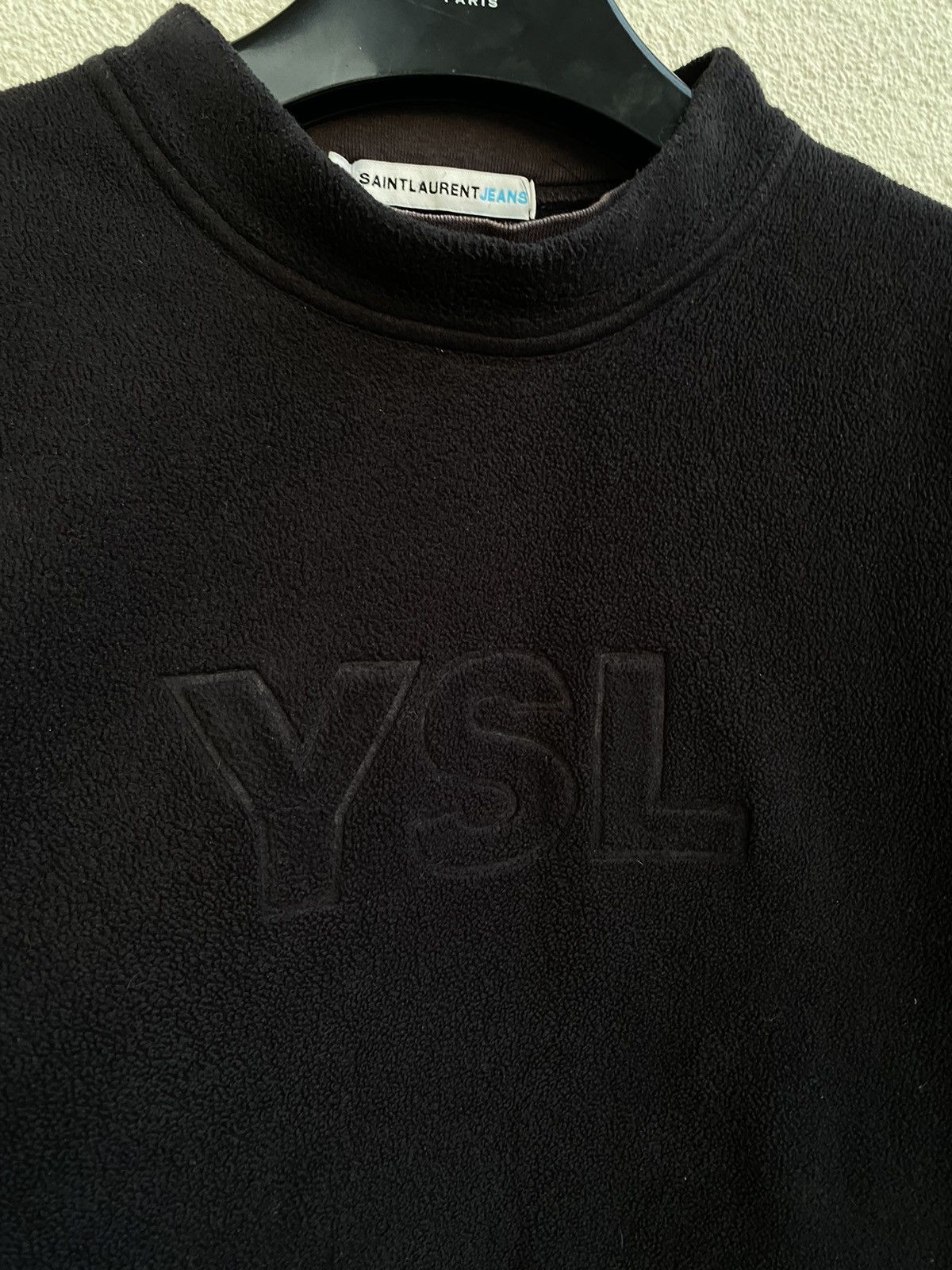 Yves Saint Laurent Fleece YSL Sweatshirt Black Big Logo YSL Sweater Size US L / EU 52-54 / 3 - 16 Thumbnail