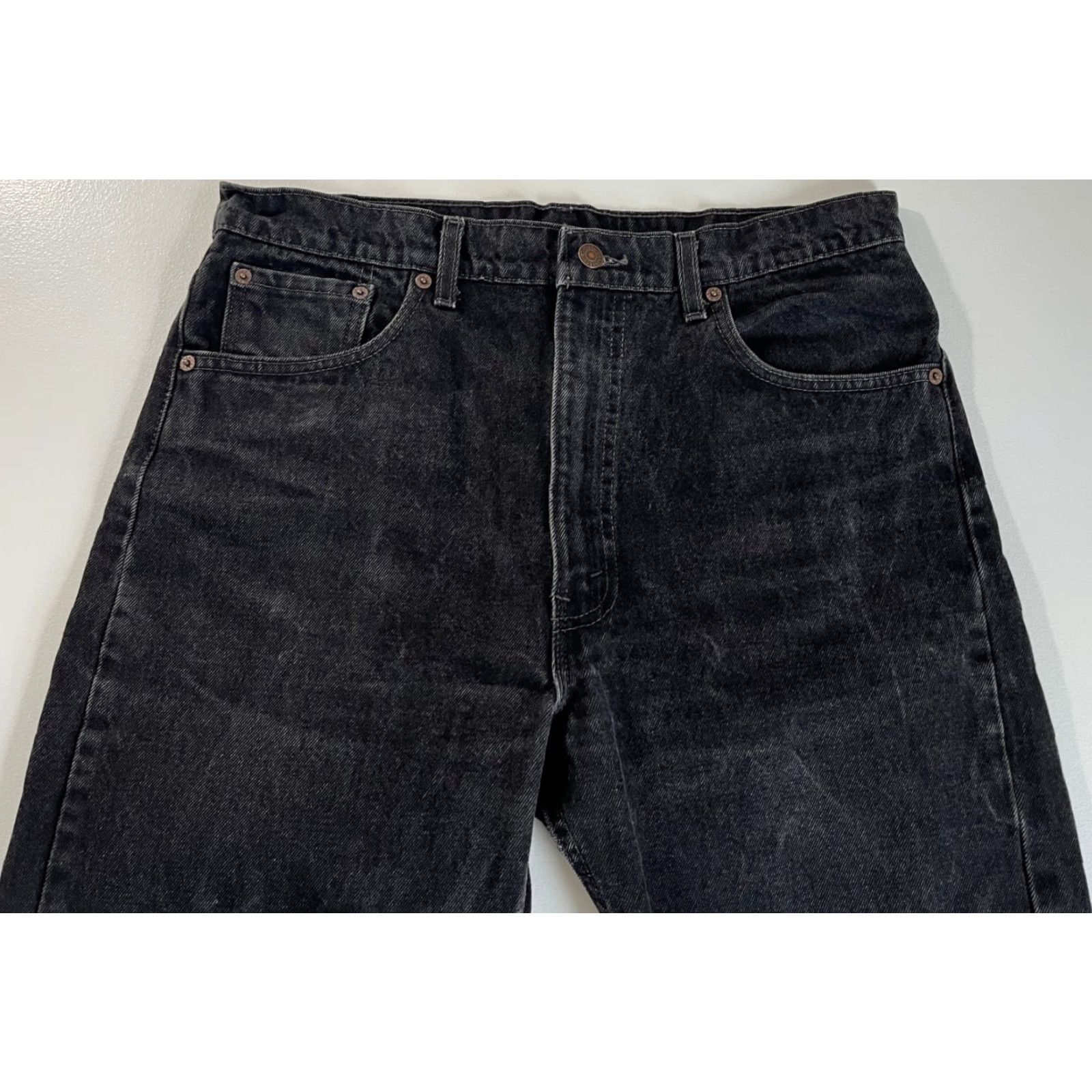 Levi's VINTAGE Levi's 505 Jeans Regular Fit Straight Black 33x32 Mens 90s USA Americana Denim Cotton Zip Pockets 36x32? Size US 33 - 7 Thumbnail