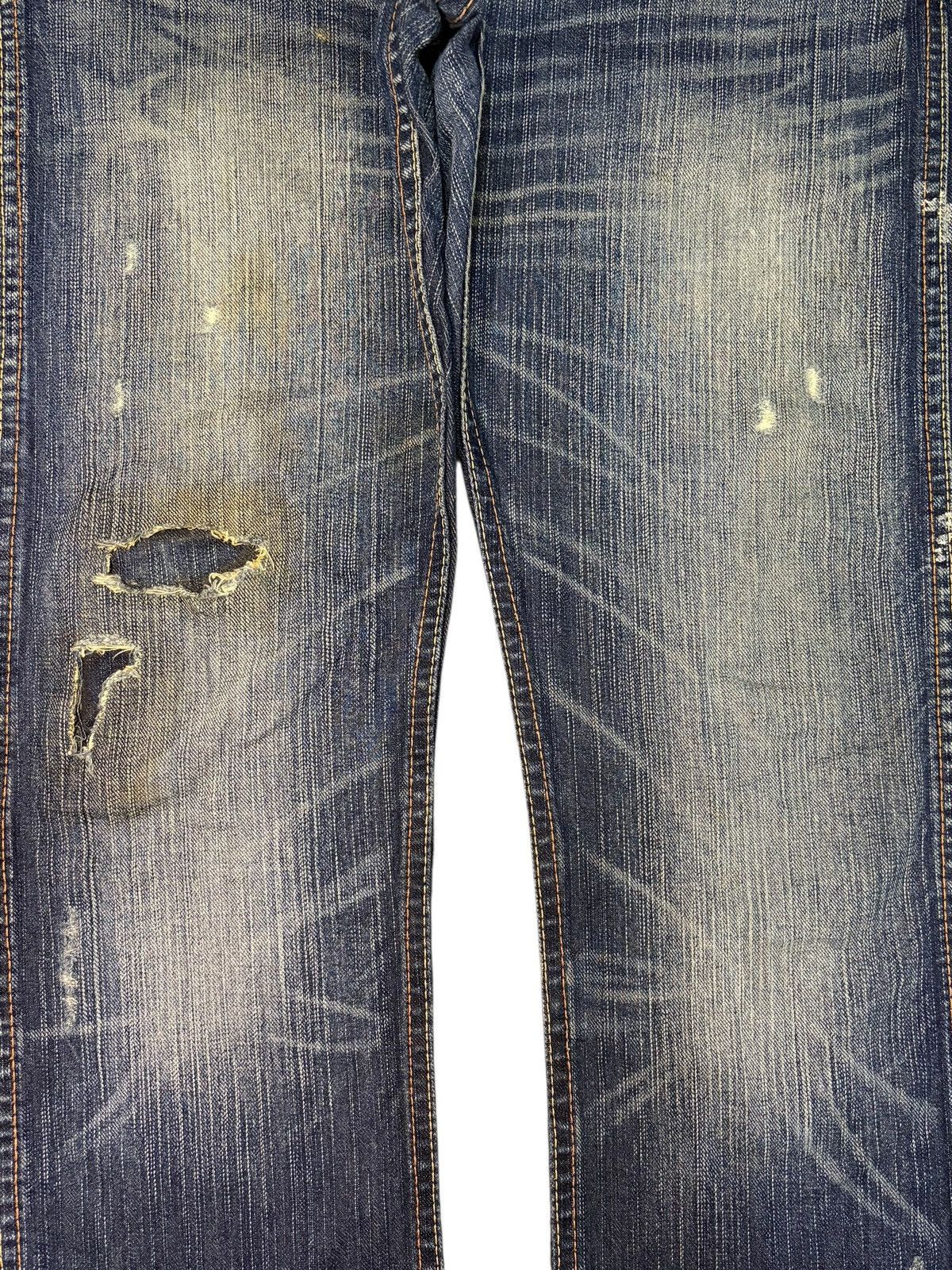 Edwin Vintage Japanese Brand Faded Wash Distressed Jeans Size 33" - 3 Thumbnail