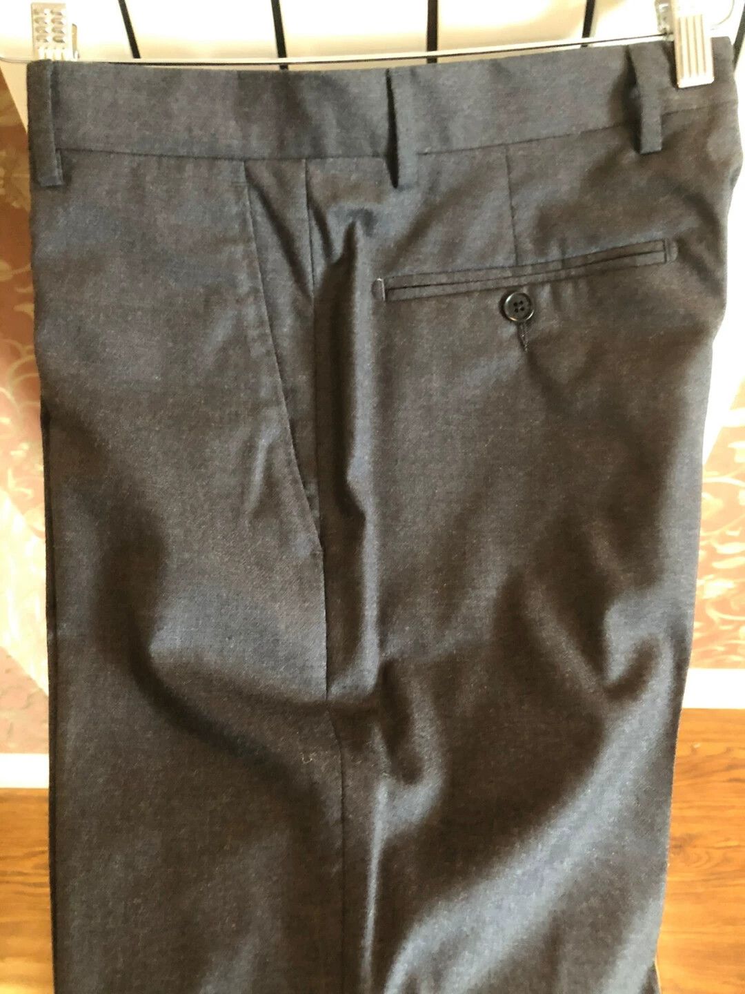 Balenciaga Balmain High-Count Wool Slim Suit Trousers Charcoal 46 Size US 30 / EU 46 - 3 Thumbnail