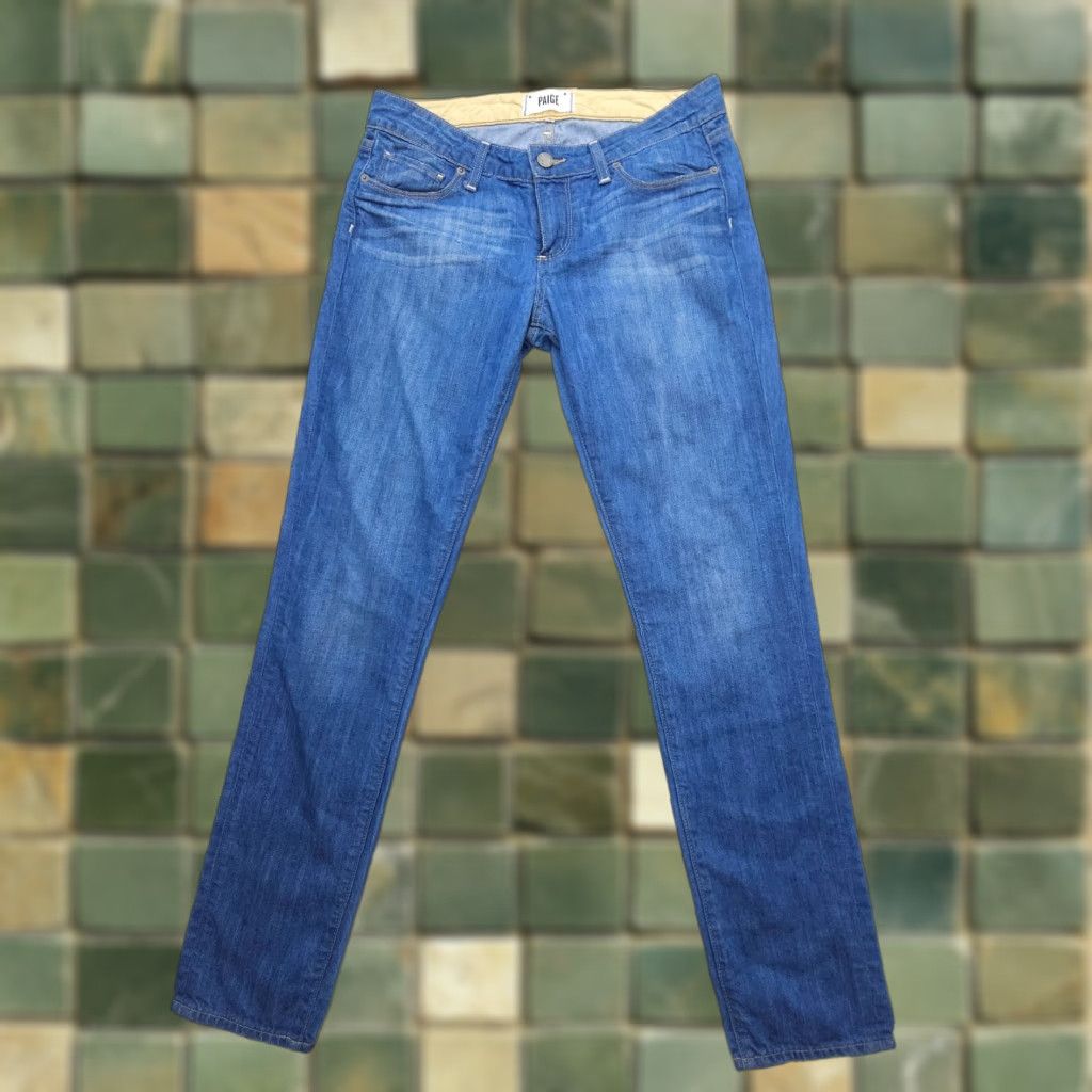 Paige Paige Skyline Jeans Womens 28 x 30 Blue Stretch USA Made Low Rise Slim Ankle 5-Pocket Design Size 28" / US 6 / IT 42 - 1 Thumbnail