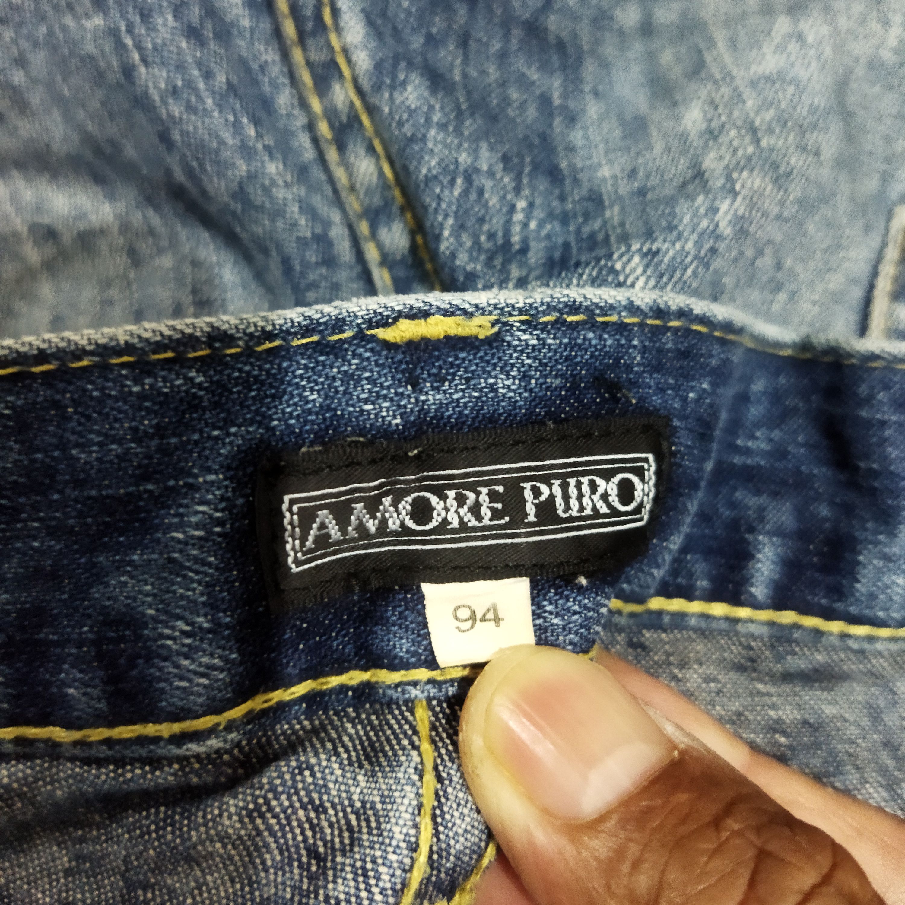 Japanese Brand × Vintage VINTAGE AMORE PURO DISTRESSED BLUE JEANS PANTS Size US 37 - 11 Thumbnail