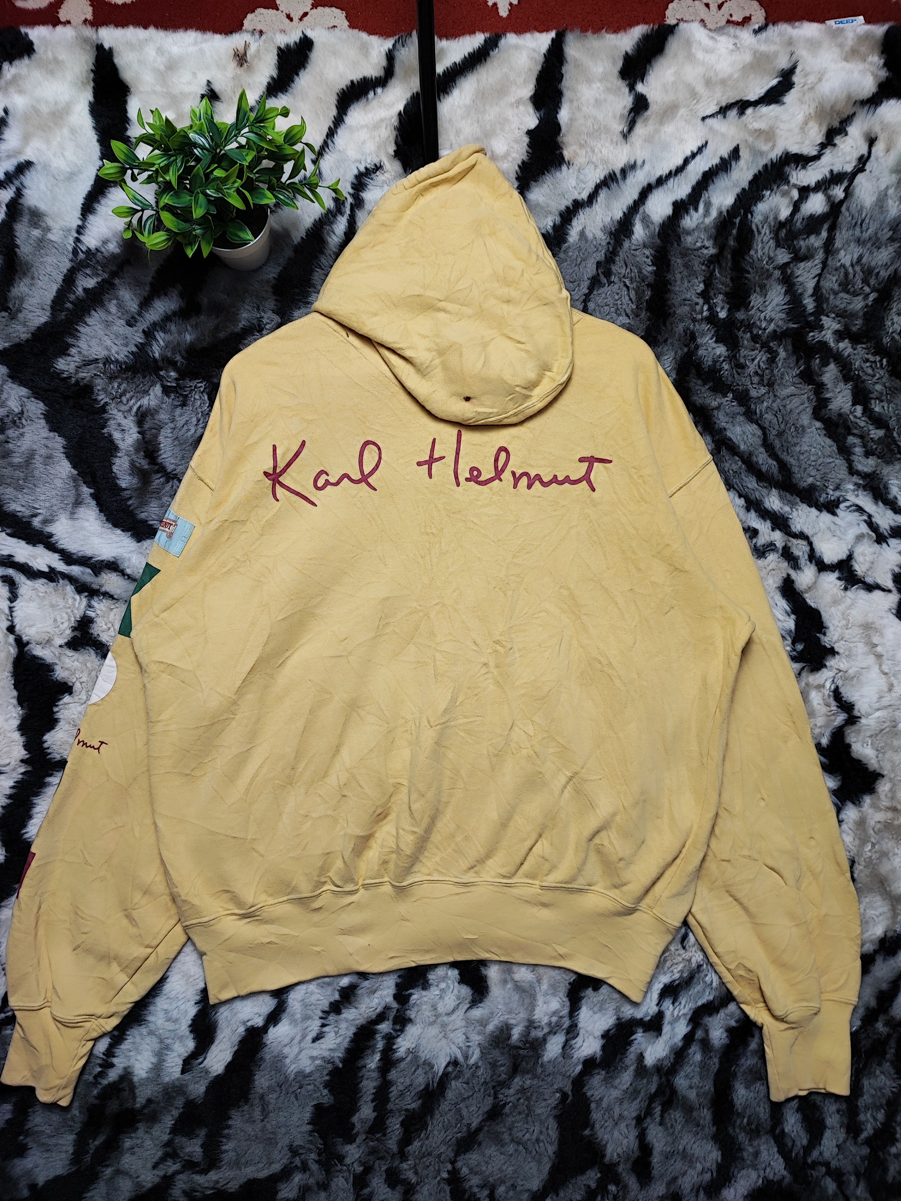 Designer Vintage Karl Helmut Big Logo Patched Zip up Hoodie Size US L / EU 52-54 / 3 - 13 Thumbnail