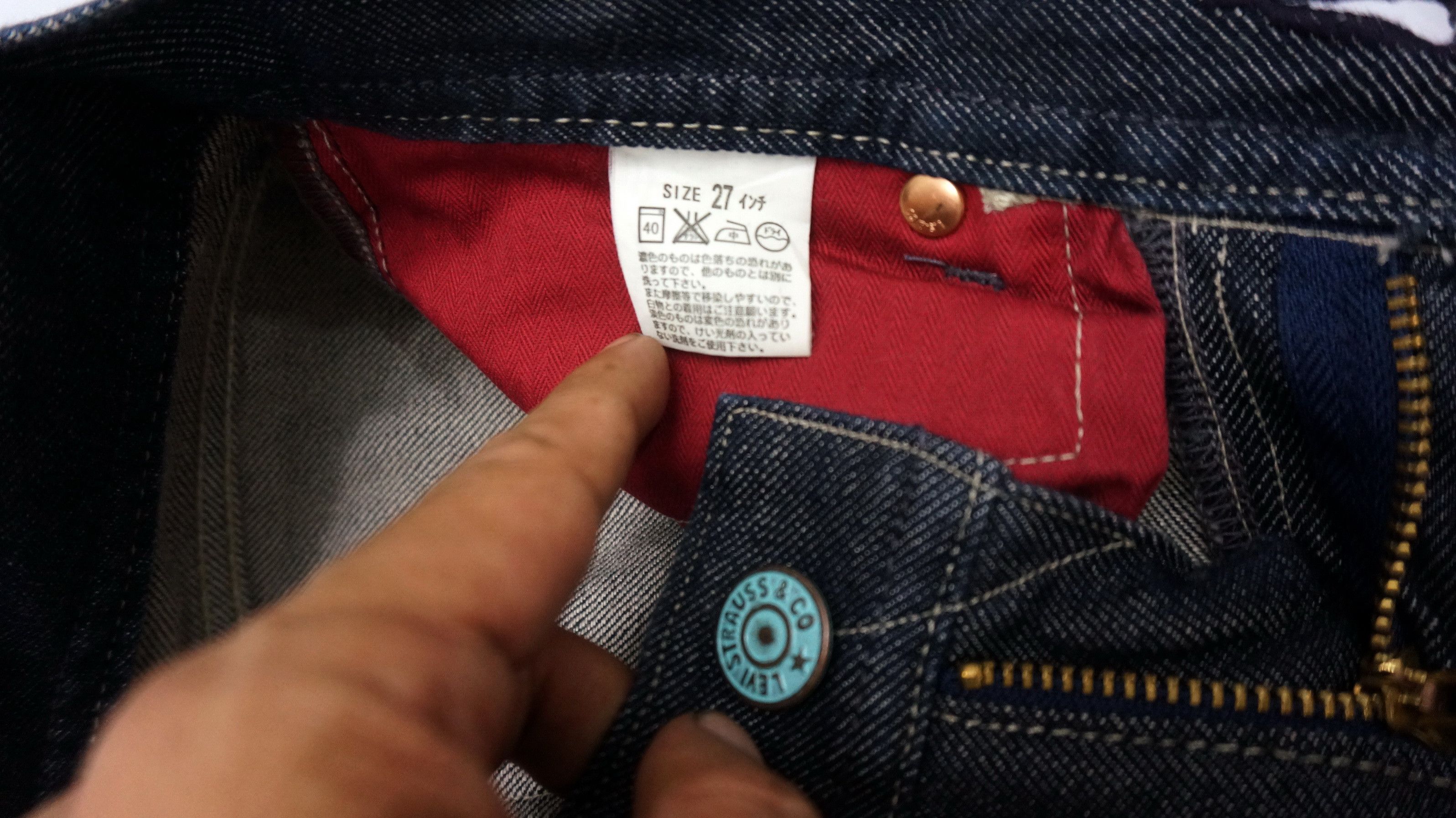 Levi's 💥 Rare Levis Women Red Loop Japan Flare Indigo Jeans Size 27" / US 4 / IT 40 - 11 Thumbnail