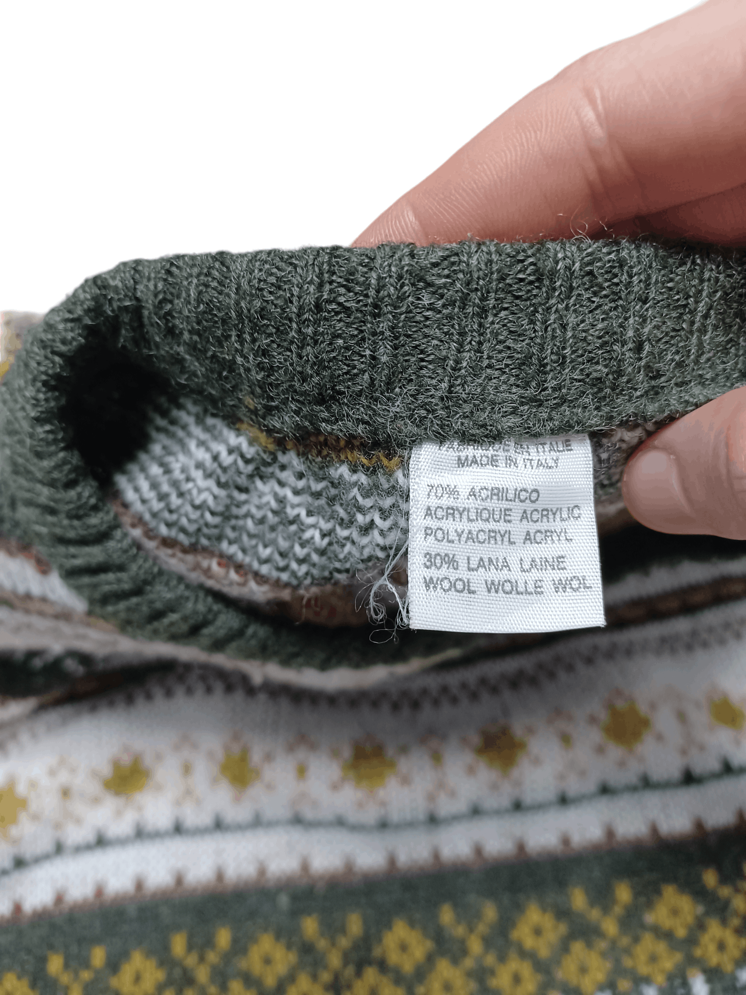 Other MADE IN ITALY OVERSIZE MULTICOLOR WOOL SWEATER Size US L / EU 52-54 / 3 - 4 Thumbnail