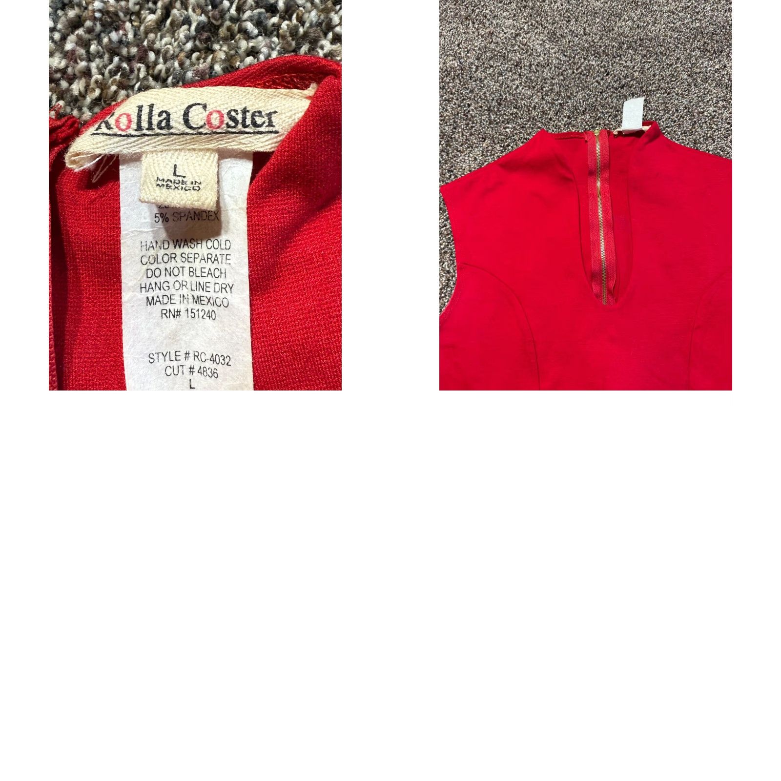 Vintage VINTAGE Rolla Coaster Dress Red Midi Dress L Rayon Sleeveless Zip Round Neck Striped Bodycon 90s Womens Size L / US 10 / IT 46 - 9 Thumbnail