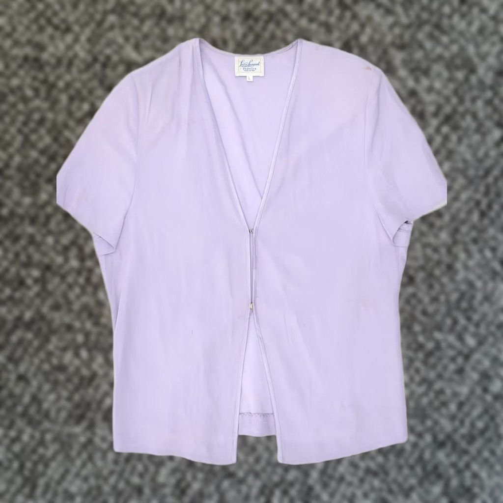 Vintage LUISA SPAGNOLI Womens Blouse Top Large Purple UK 16 Size L / US 10 / IT 46 - 1 Thumbnail