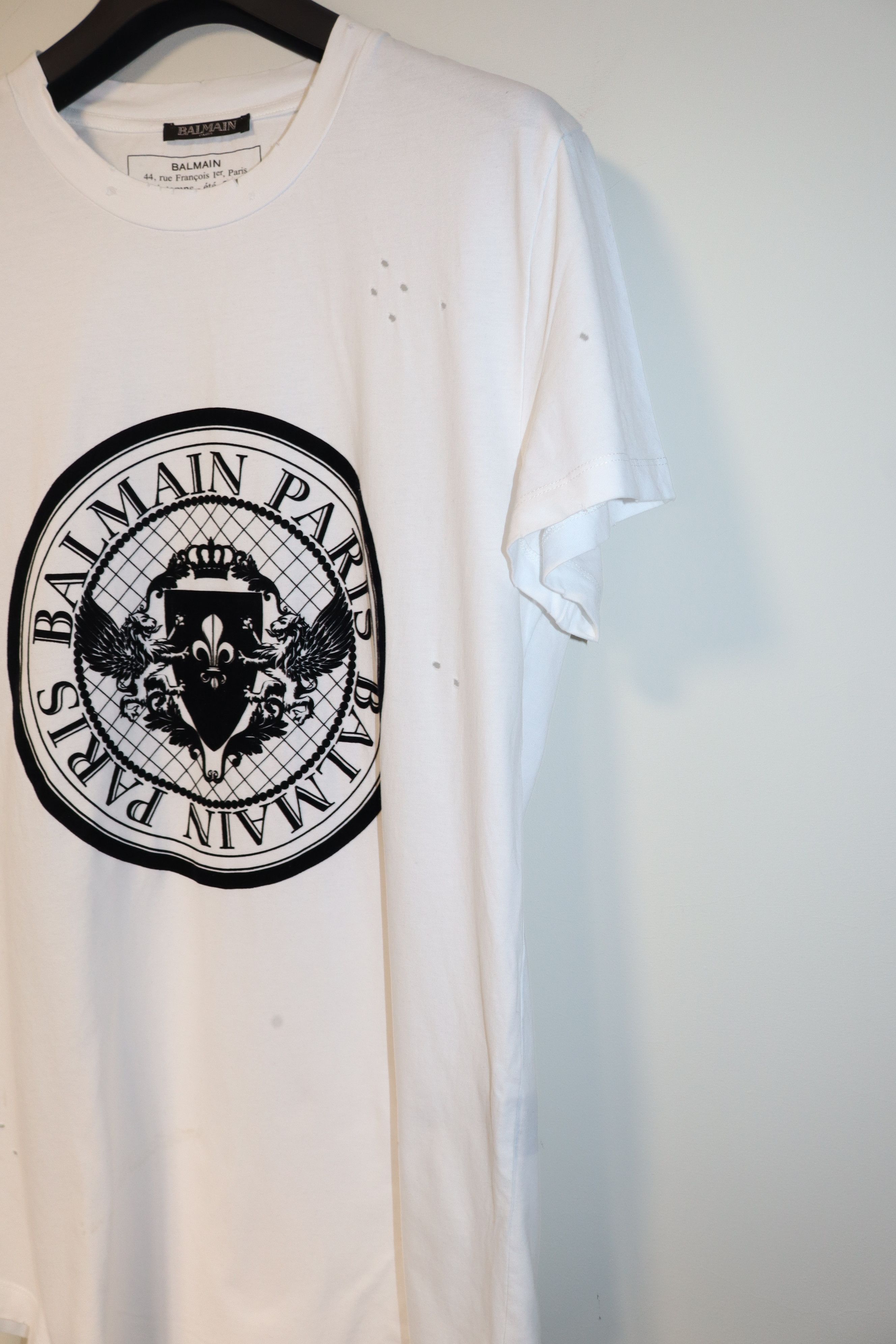 Balmain Destroy flock print -tshirt Size US M / EU 48-50 / 2 - 6 Thumbnail