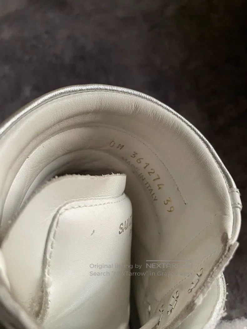 Saint Laurent Paris Saint Laurent Paris Silver Magic Patch High-Top Canvas Sho Size US 6 / EU 39 - 6 Thumbnail