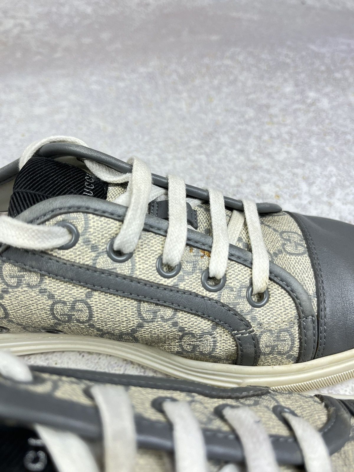 Gucci Gucci Canvas Leather Trim Embellishment Sneakers Women's 9 Size US 9 / IT 39 - 4 Thumbnail