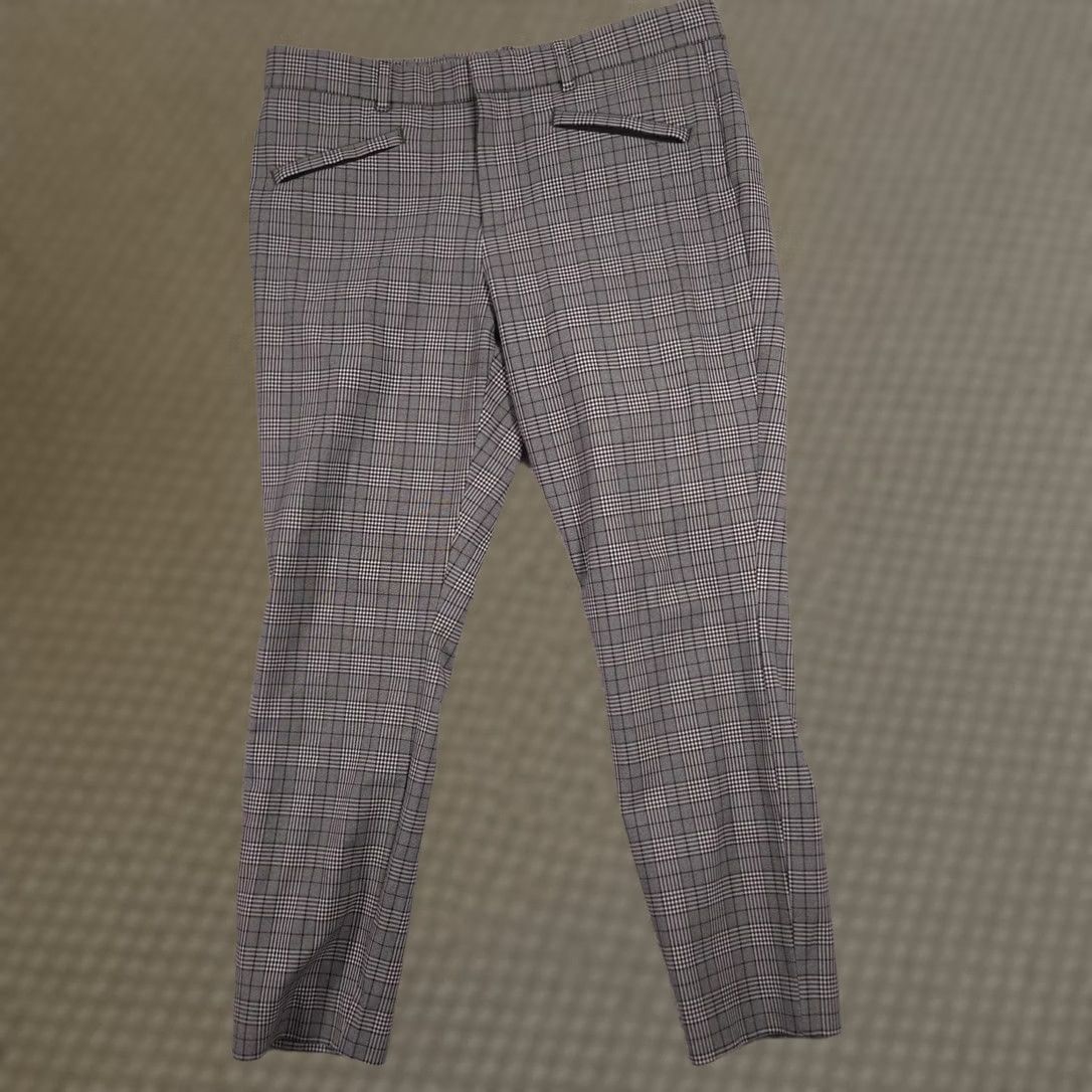 Gap GAP Pants Womens 12 Gray Plaid Signature Skinny Ankle Stretch Work Dress Career Size 34" / US 12 / IT 48 - 1 Thumbnail