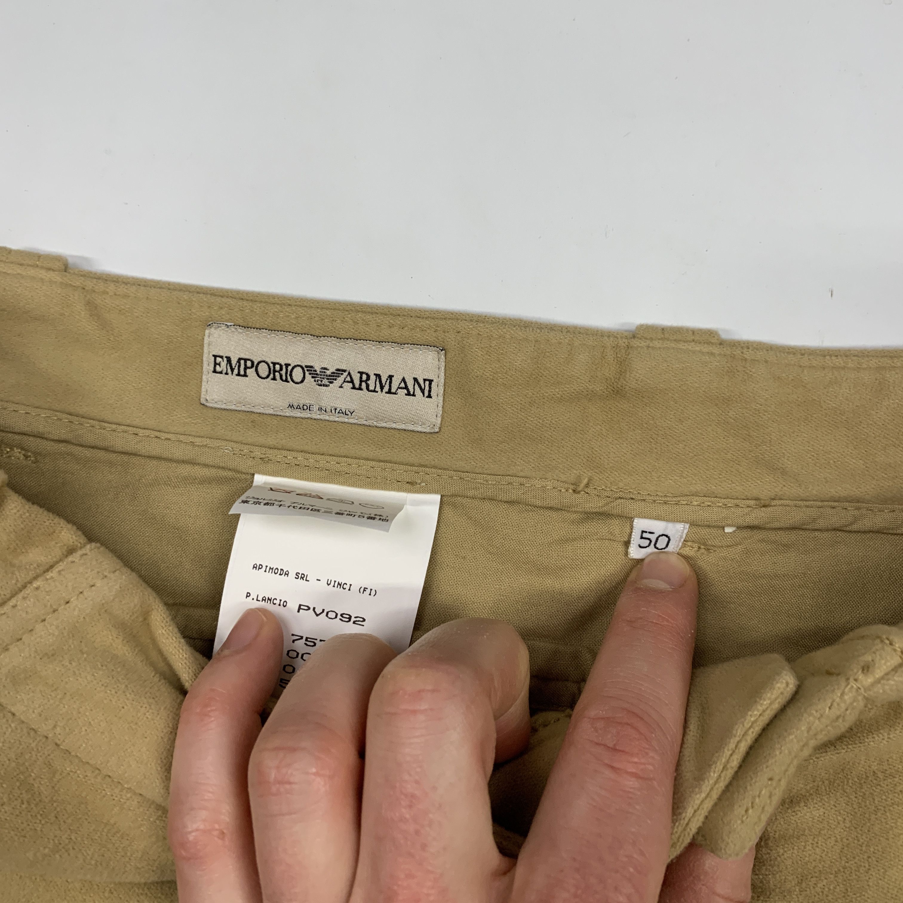 Armani × Emporio Armani × Giorgio Armani 00s Moleskin Cotton Cargo Pants Size US 35 - 10 Thumbnail