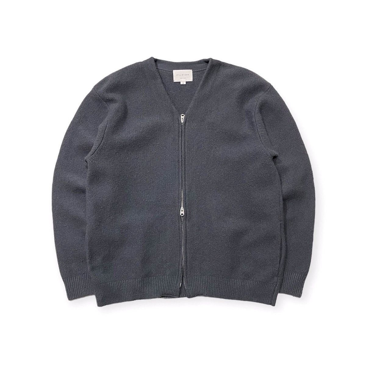 image of Still By Hand Fw21 Bulzon Cardigan in Slate Grey, Men's (Size Medium)