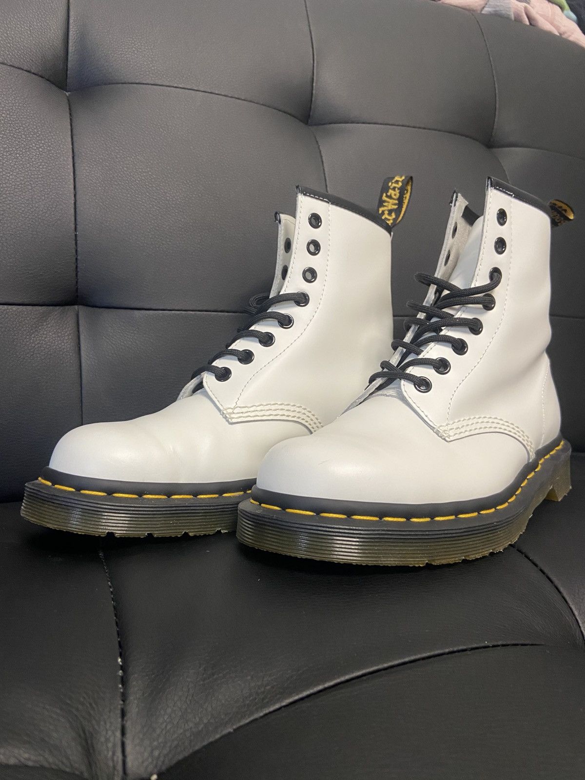 Dr. Martens Dr.Martens 1460 Women Leather White Size US 7 / IT 37 - 3 Thumbnail