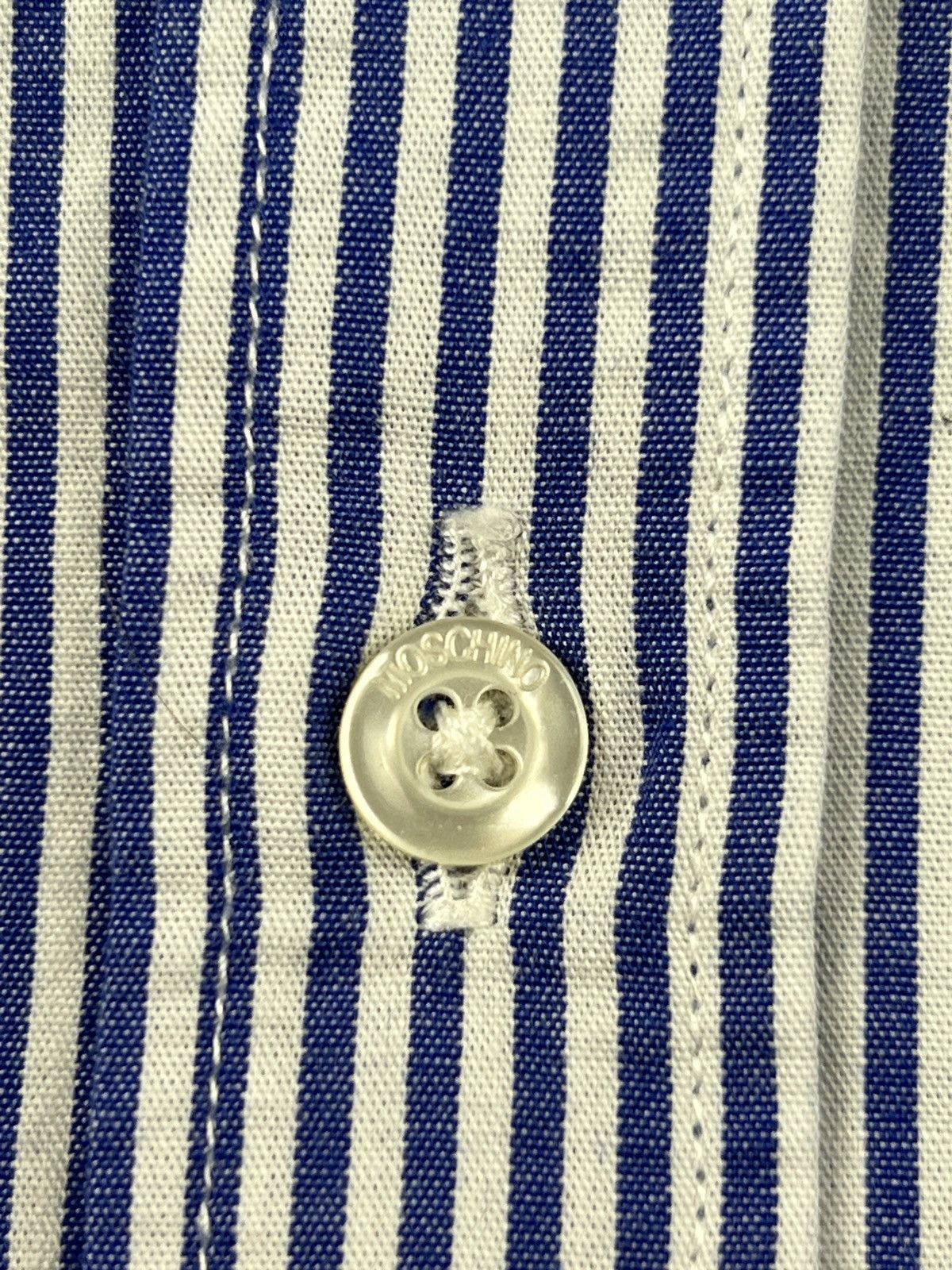 Moschino Vintage Moschino Mini Heart LS Cotton Striped Shirt Size US S / EU 44-46 / 1 - 6 Thumbnail