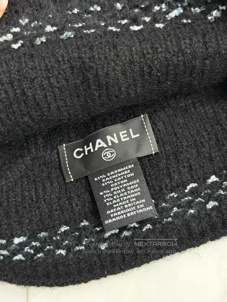 Chanel Chanel 26C new black cashmere knitted cold hat Size ONE SIZE - 4 Thumbnail