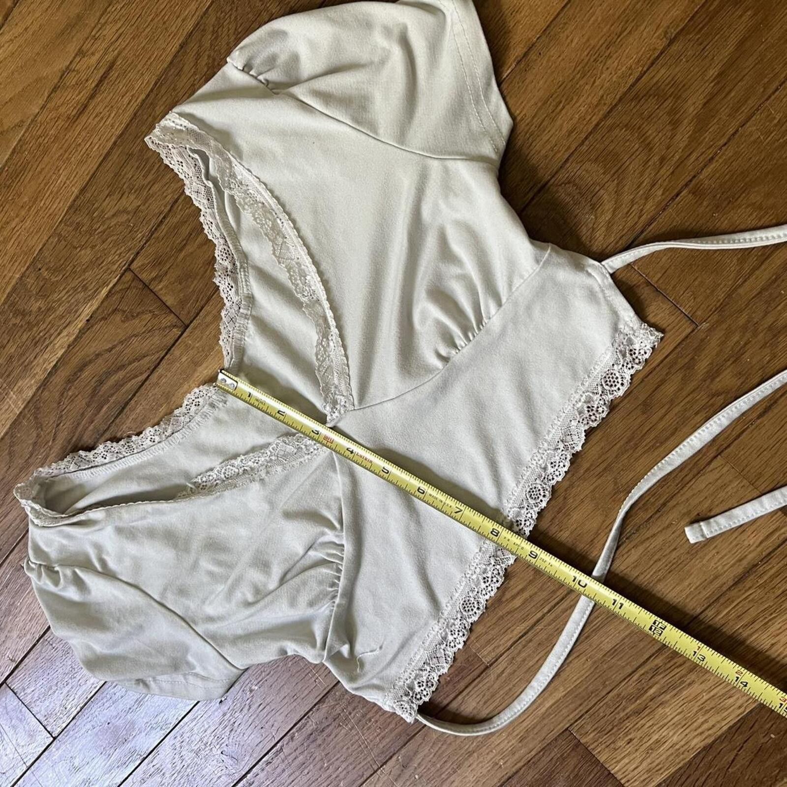 Other Off white tie back lacey crop top Size S / US 4 / IT 40 - 4 Thumbnail