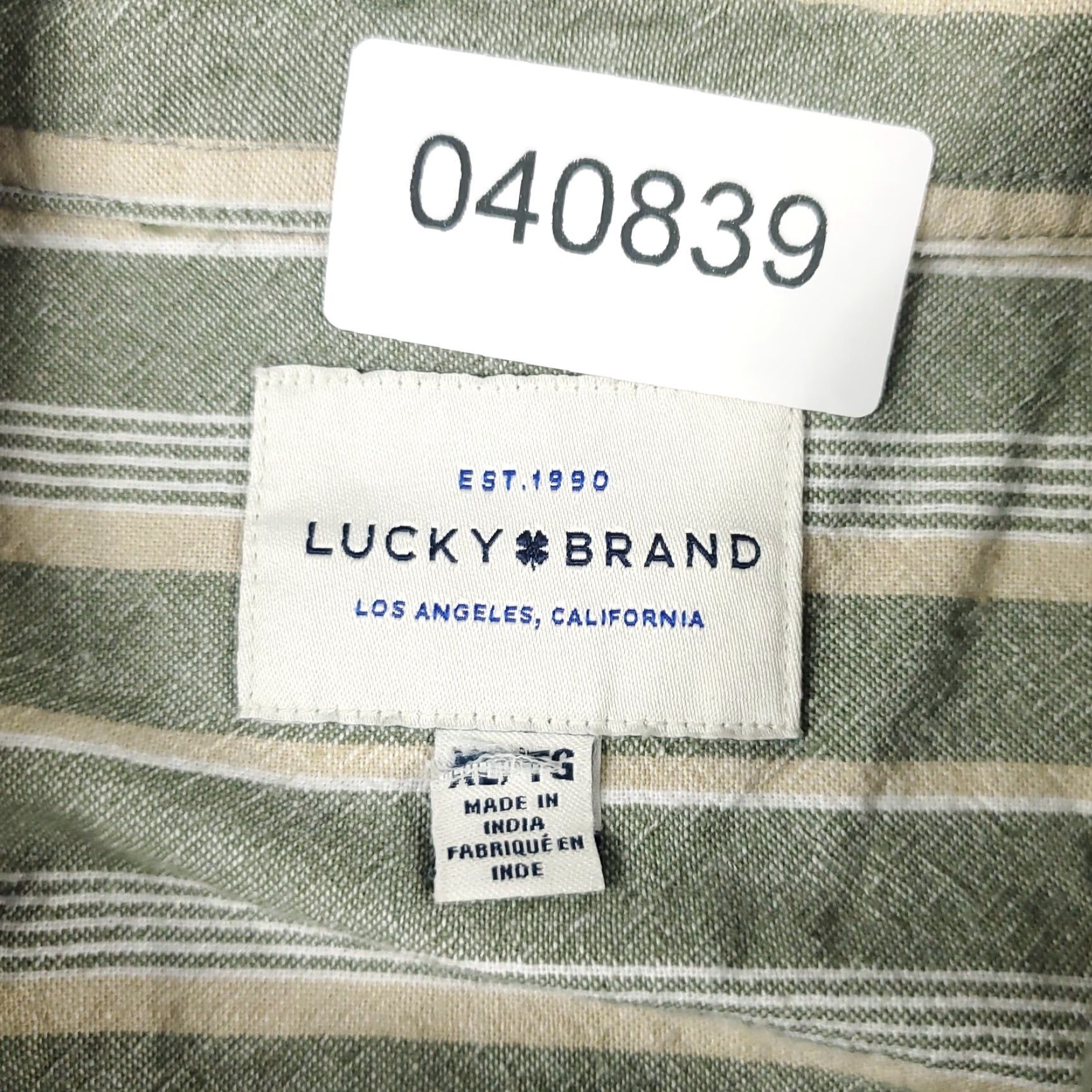Lucky Brand Lucky Brand Button Up Shirt Mens XL Blue Striped Casual Short Sleeve Size US XL / EU 56 / 4 - 6 Thumbnail