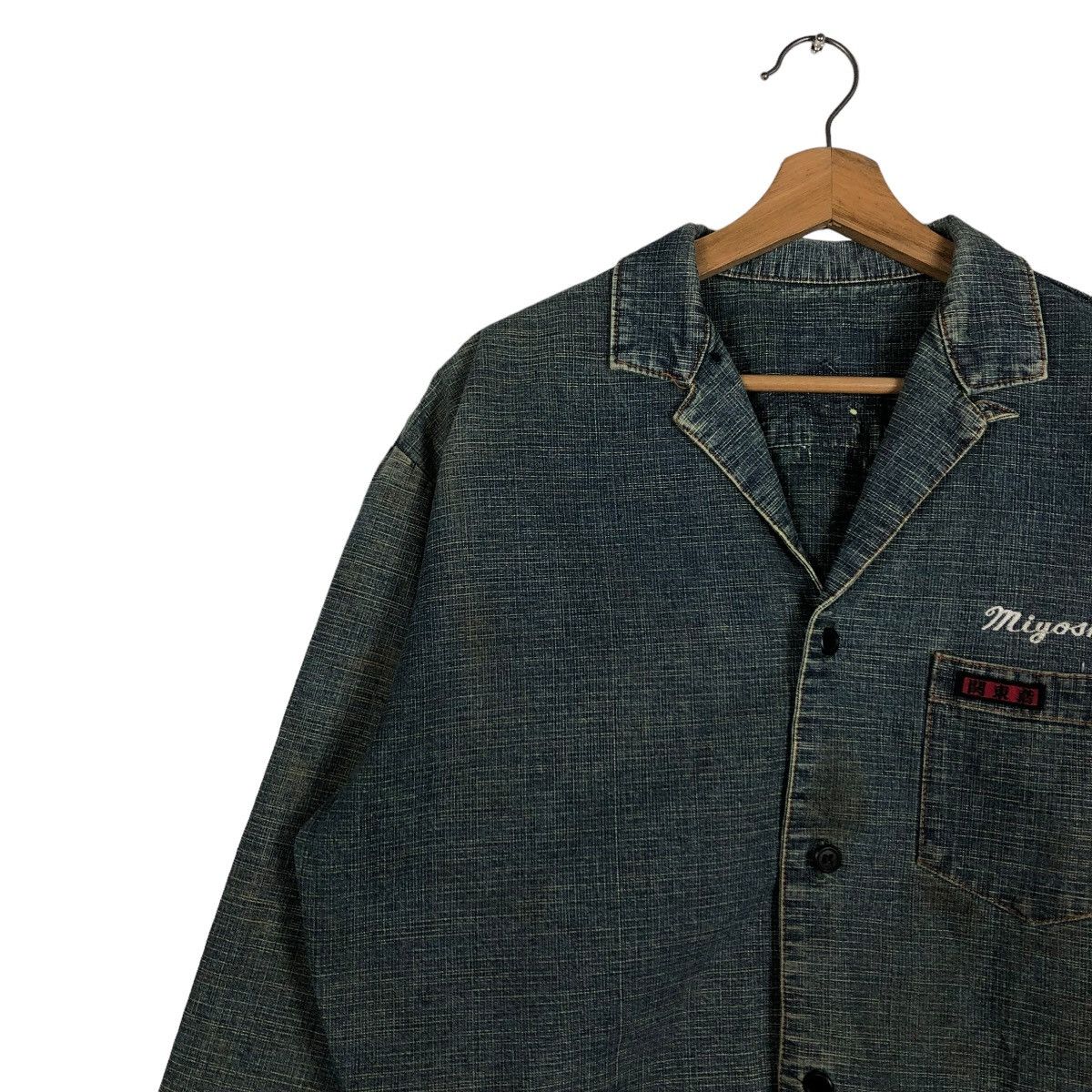 Japanese Brand 🔥CROPPED DENIM BIKER JACKET MIYOSHI JAPAN ISSEY MIYAKE Size US M / EU 48-50 / 2 - 9 Thumbnail
