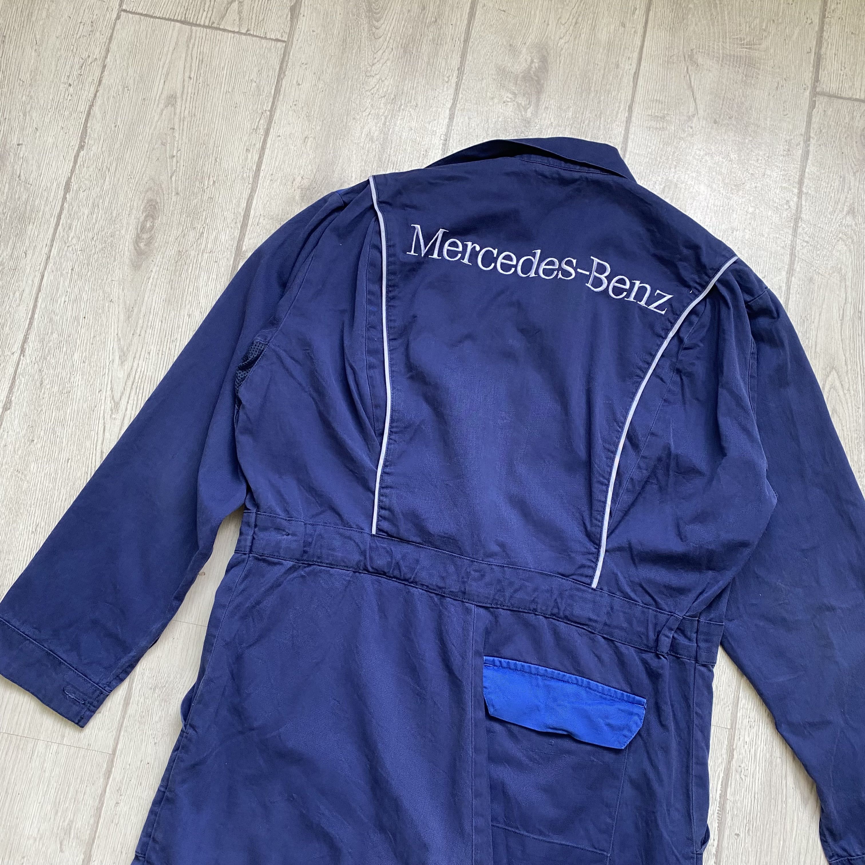 Mercedes-Benz 🛻 Vintage F1 Racing Mercedes Benz work jumpsuit Coverall Size US 29 - 17 Thumbnail