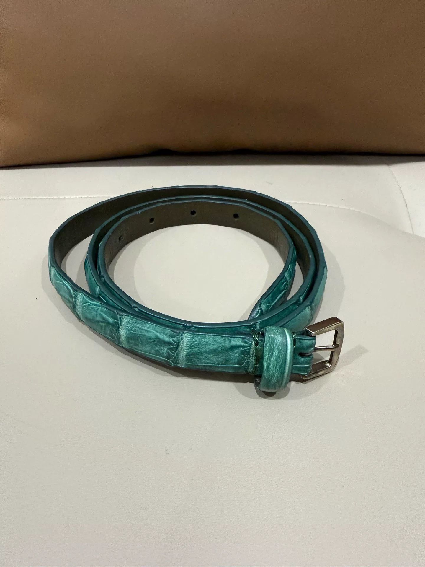 Loro Piana Loro Piana Green Croc-Embossed Belt Size ONE SIZE - 1 Thumbnail