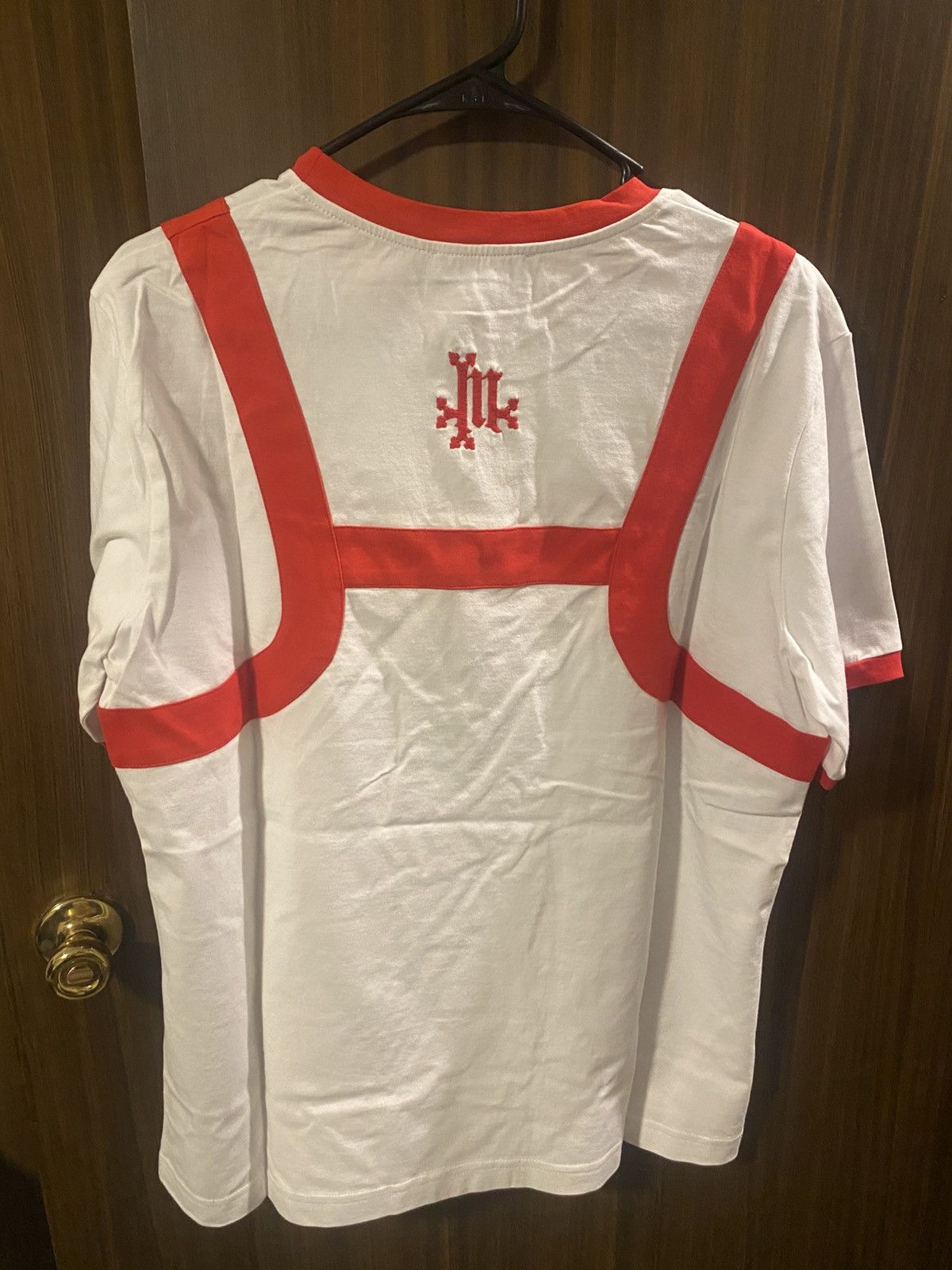 Marking Distance MARKING DISTANCE “TWINK” HARNESS T-SHIRT WHITE & RED Size US XL / EU 56 / 4 - 2 Thumbnail