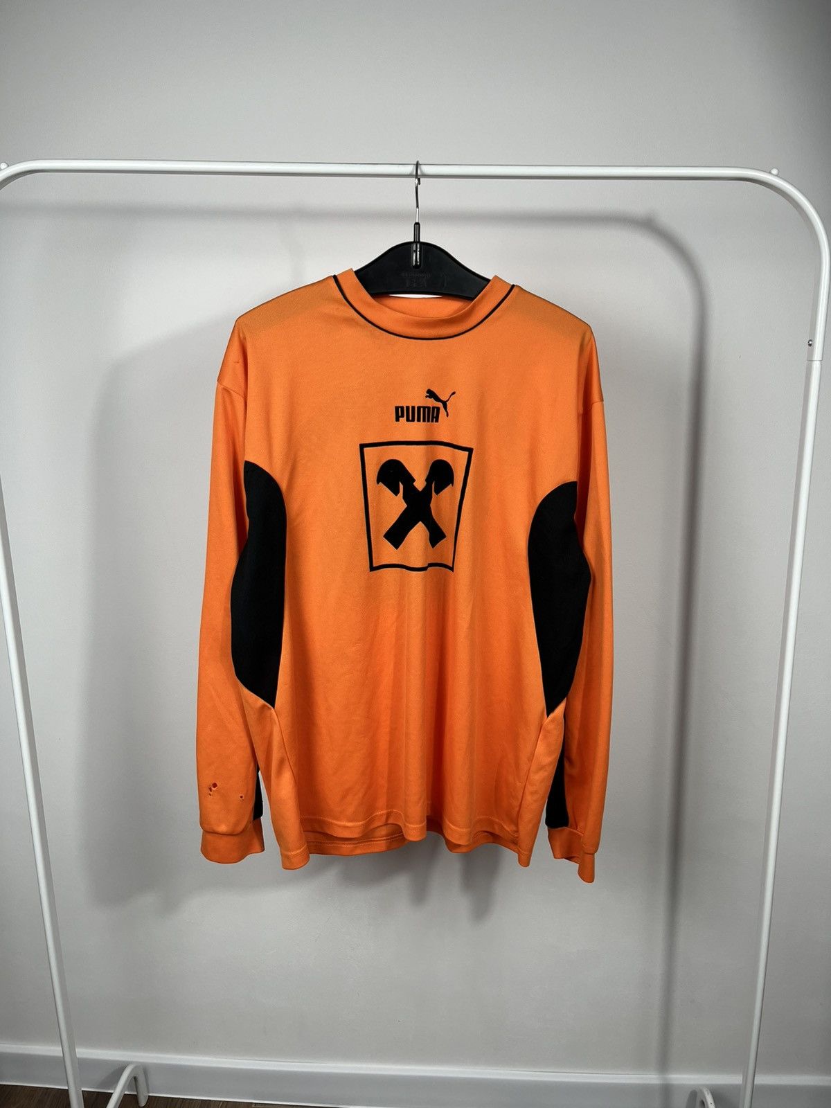 Puma Vintage Football Jersey Orange Long Sleeve Size M