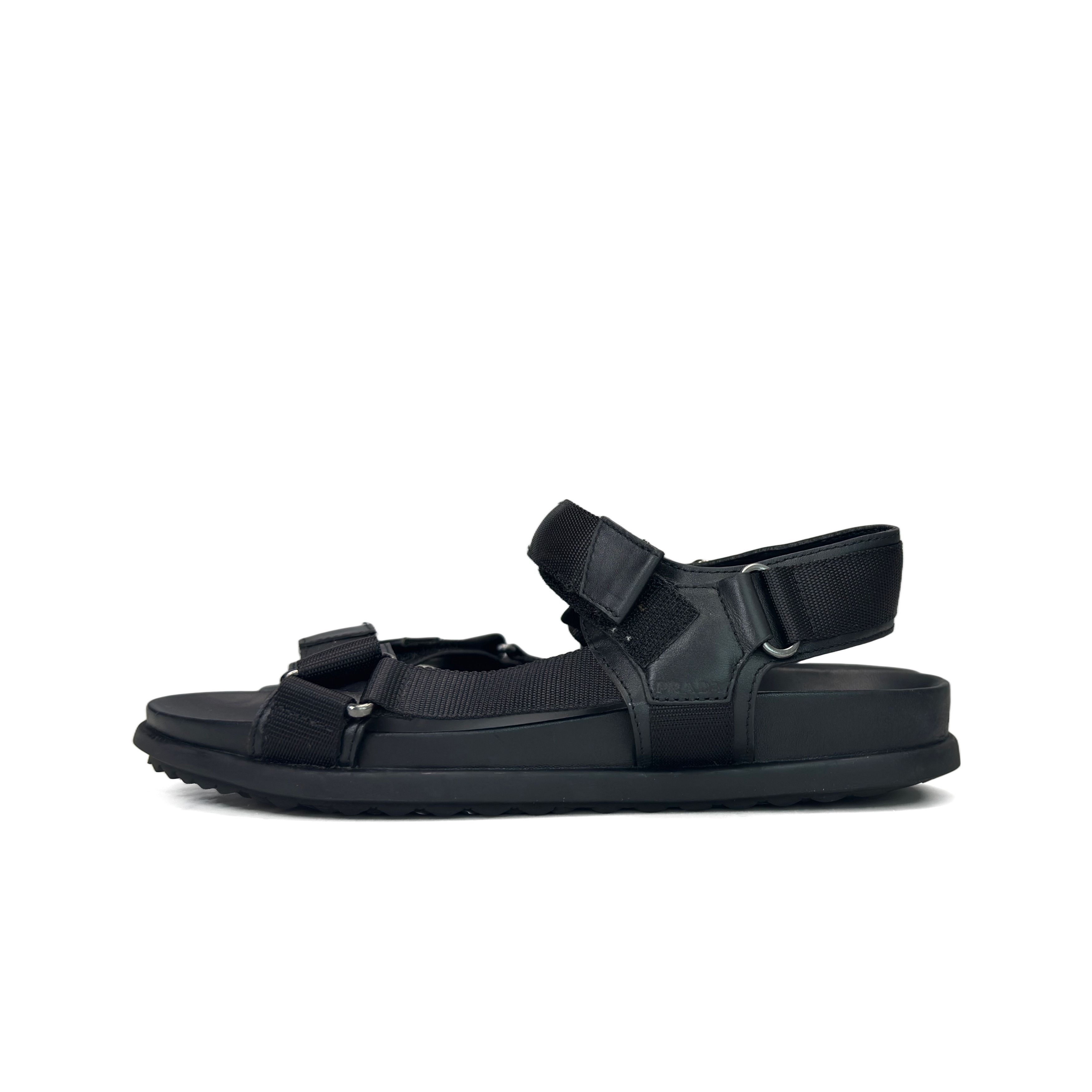 Prada Prada Black Technical Fabric Sandals Size 8 Size US 8 / EU 41 - 1 Thumbnail