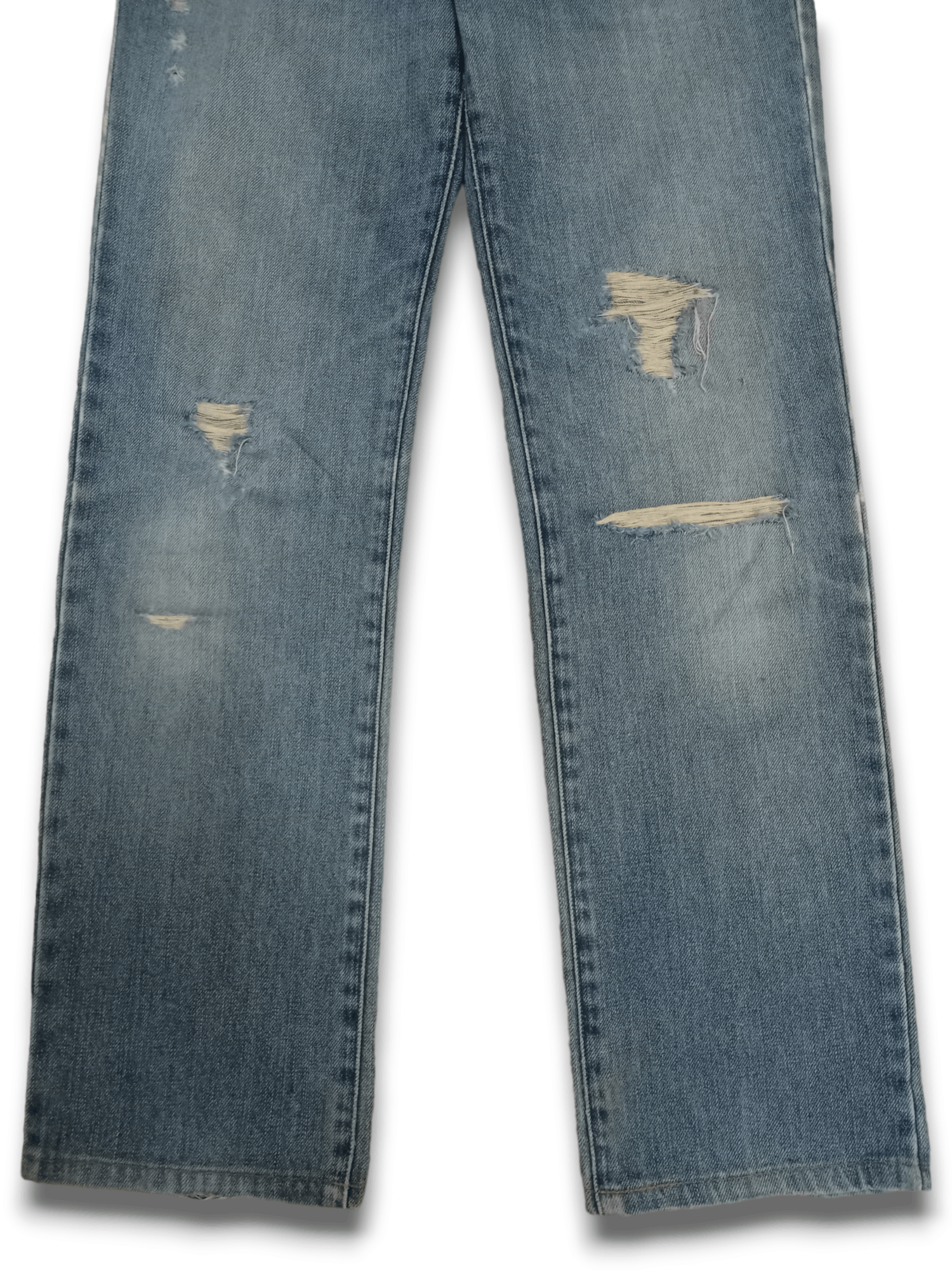 Japanese Brand × Uniqlo Vintage Japanese Uniqlo Blue Wash Distressed Jeans 27x28 Size US 27 - 7 Thumbnail