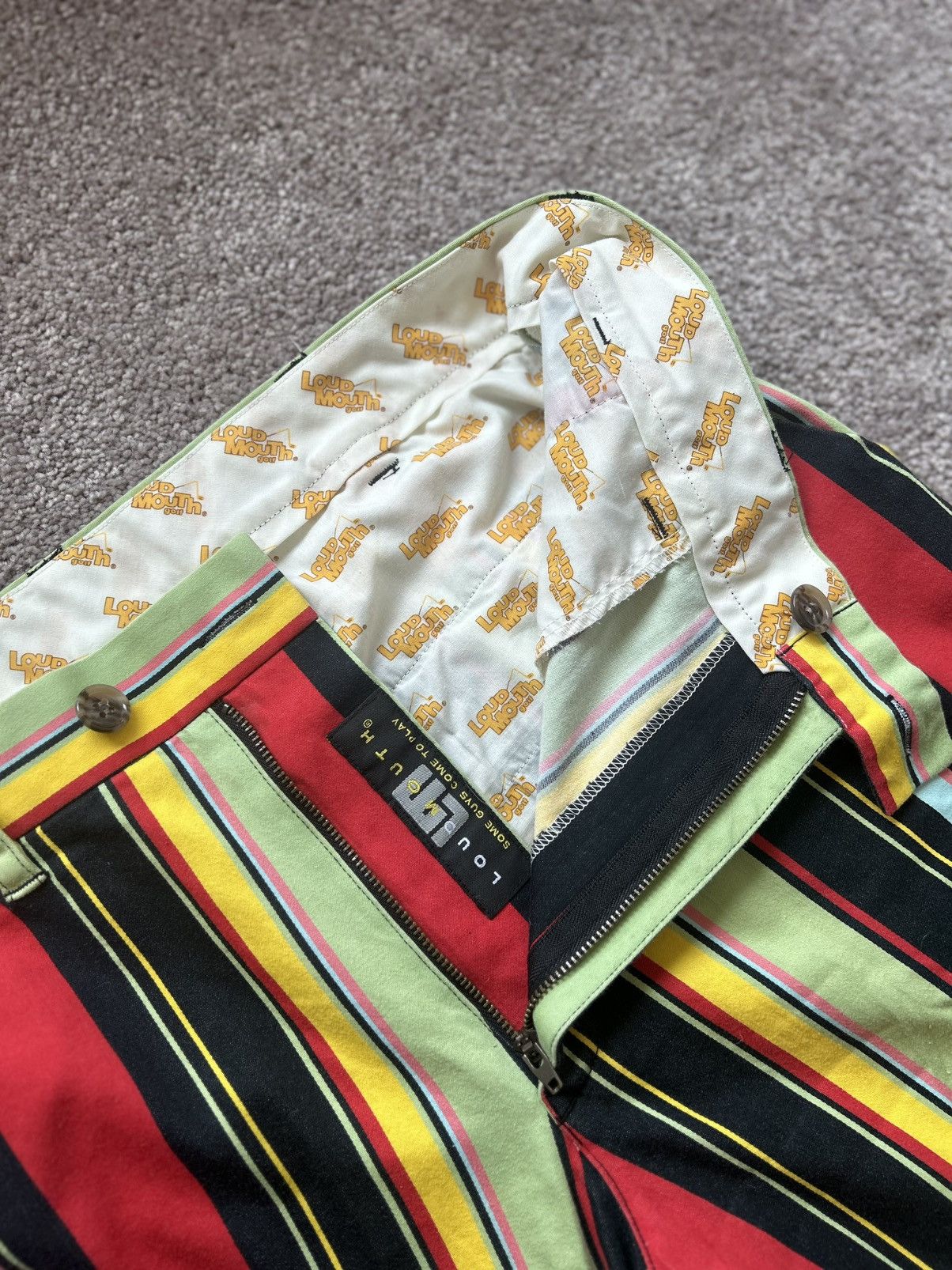 Vintage vintage Loud Mouth Multi Colour Striped Gold Pants Size US 34 / EU 50 - 4 Thumbnail