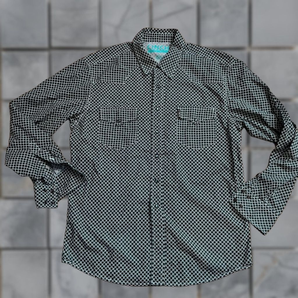 Vintage Cinch Shirt Mens Large Green Geometric Snap Modern Fit Western Cowboy Shirt Mens L Green Geometric Snap Modern Fit Western Cowboy Size US L / EU 52-54 / 3 - 1 Thumbnail