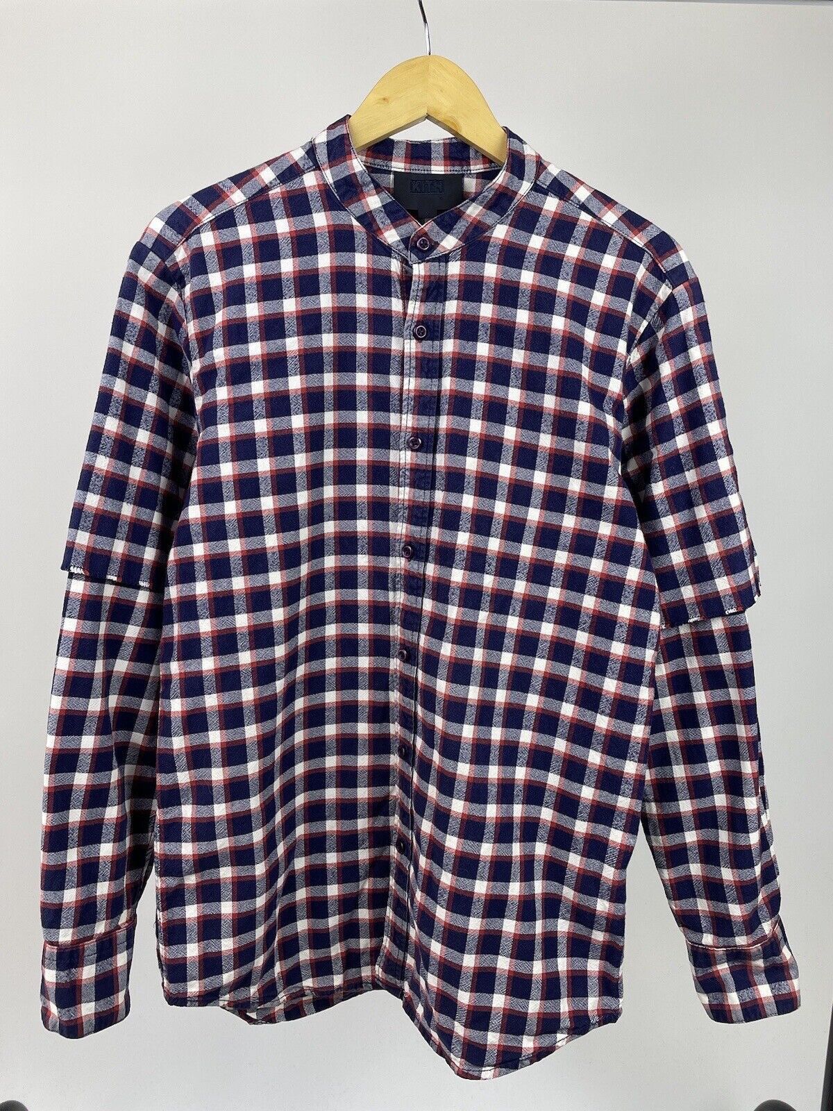 Kith Kith Band Collar Checked Flannel Shirt | Grailed