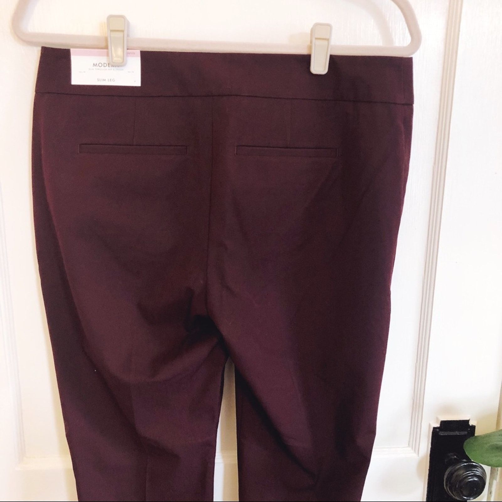 Ann Taylor Ann Taylor Maroon Modern Slim Leg Dress Pants Size 28" / US 6 / IT 42 - 9 Thumbnail