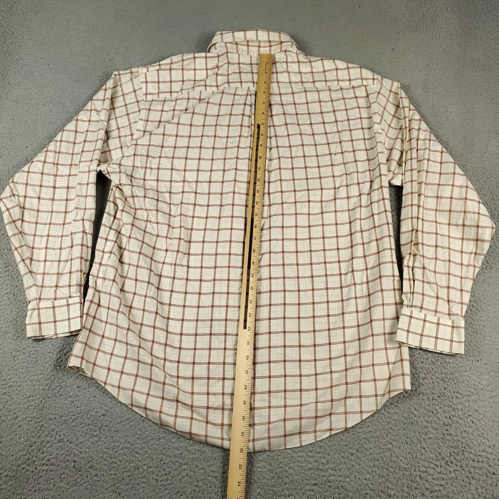 Brooks Brothers BROOKS BROTHERS Shirt Mens Large Beige Check Button-Up Long Sleeve Casual Formal Workwear Size US L / EU 52-54 / 3 - 3 Thumbnail