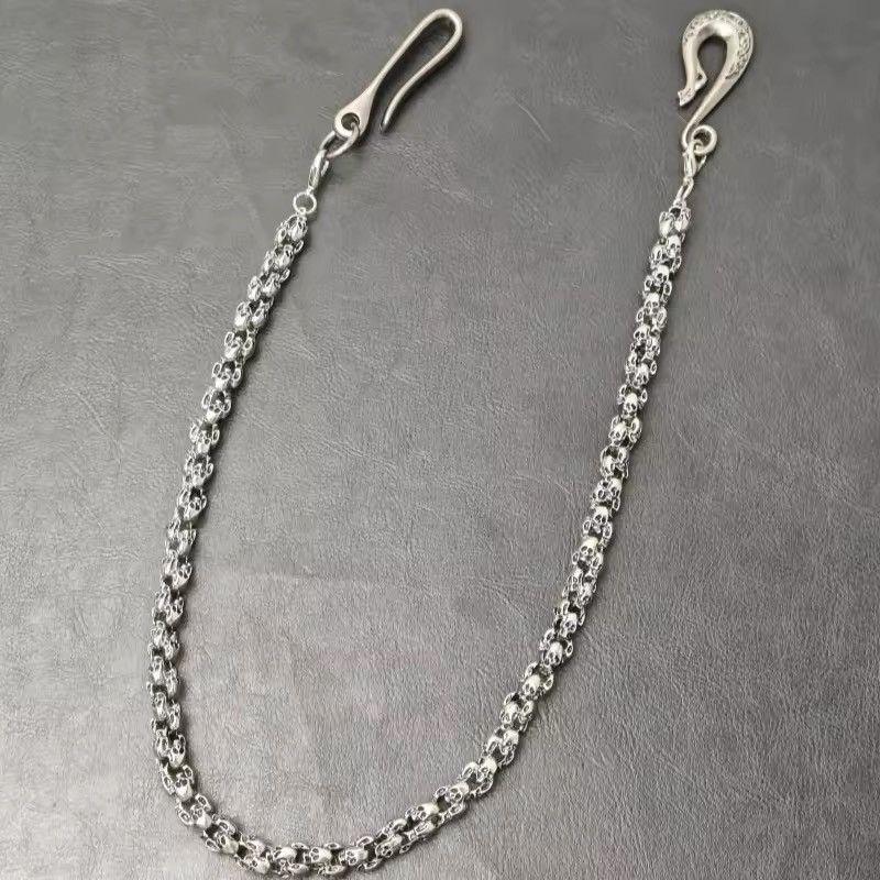 Vintage Retro Skull Head Pattern Wallet Pant Chain Size ONE SIZE - 6 Thumbnail