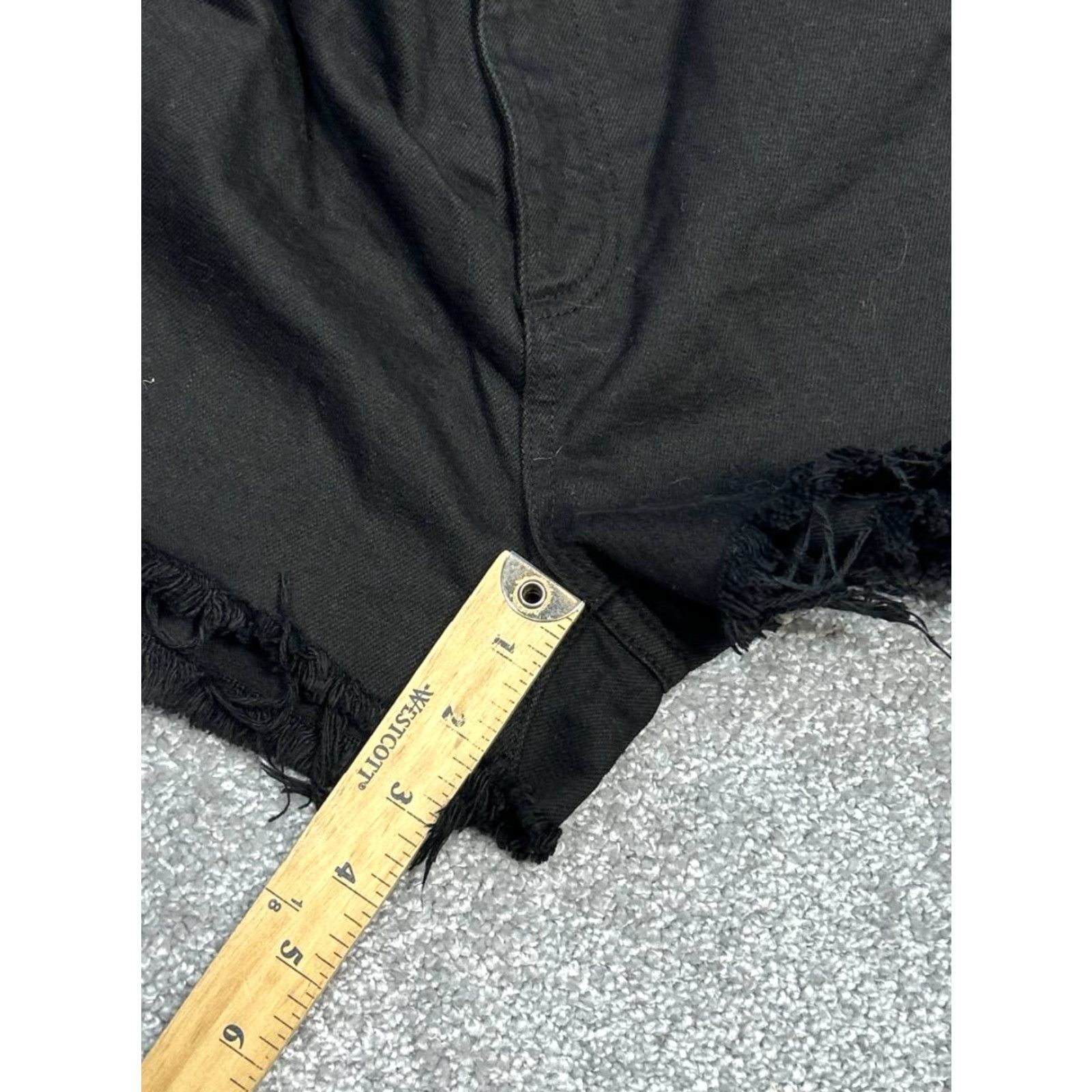 Ramy Brook Ramy Brook Christa Boyfriend Shorts Womens 31 Black Denim Mid Rise Fringe Hem Denim Shorts Black Womens 31 Jeans Ramy Brook Size 24" / US 00 / IT 34 - 3 Thumbnail