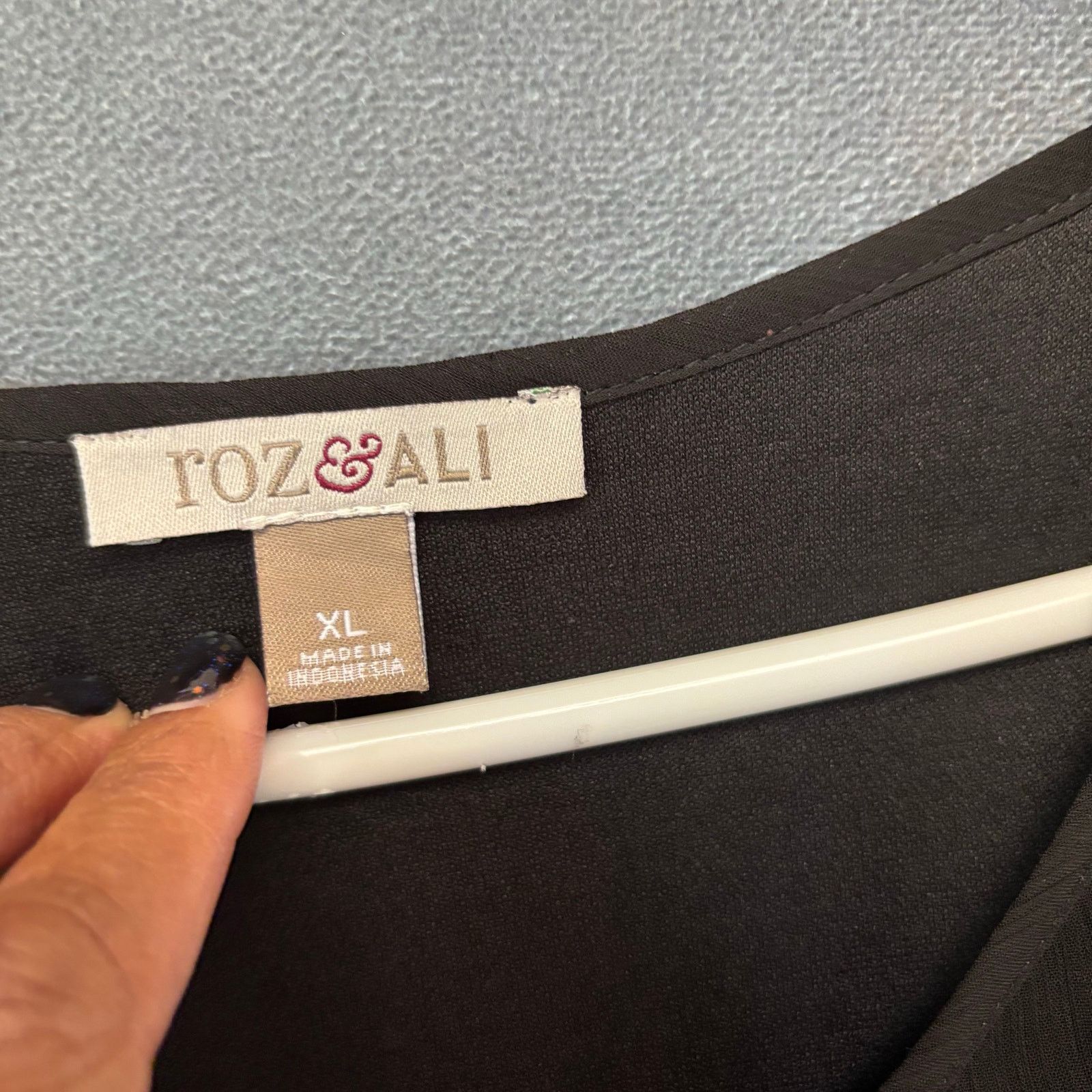 Other Roz & Ali Sheer Blouse Witch Goth Cocktail Office 3/4 Sleeve Size XL / US 12-14 / IT 48-50 - 7 Thumbnail
